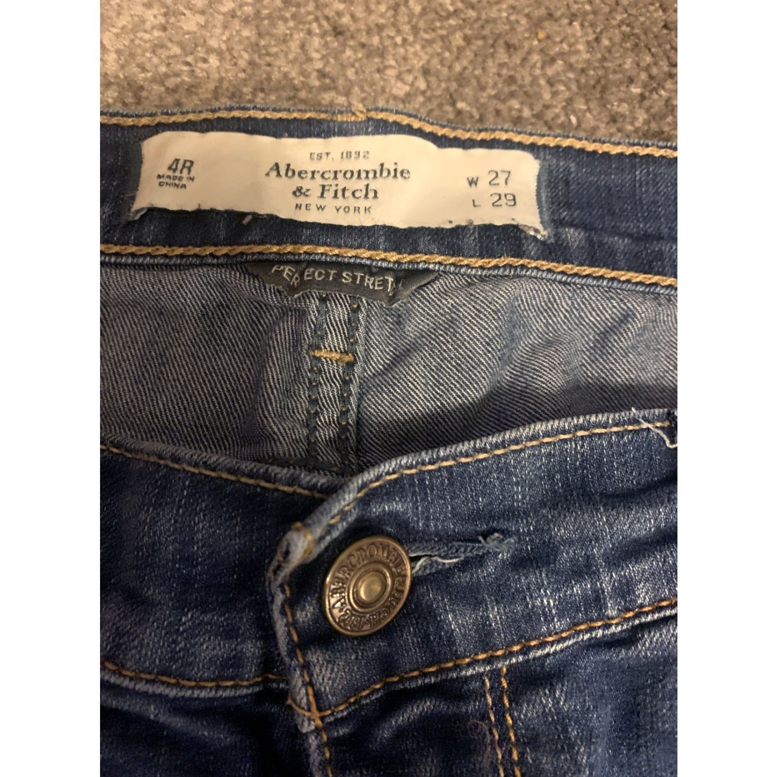 Abercrombie & Fitch Abercrombie & Fitch Skinny Jeans Slim Stretch Orange Women Sz 4R W27 L29 EUC Size 27" / US 4 / IT 40 - 3 Thumbnail