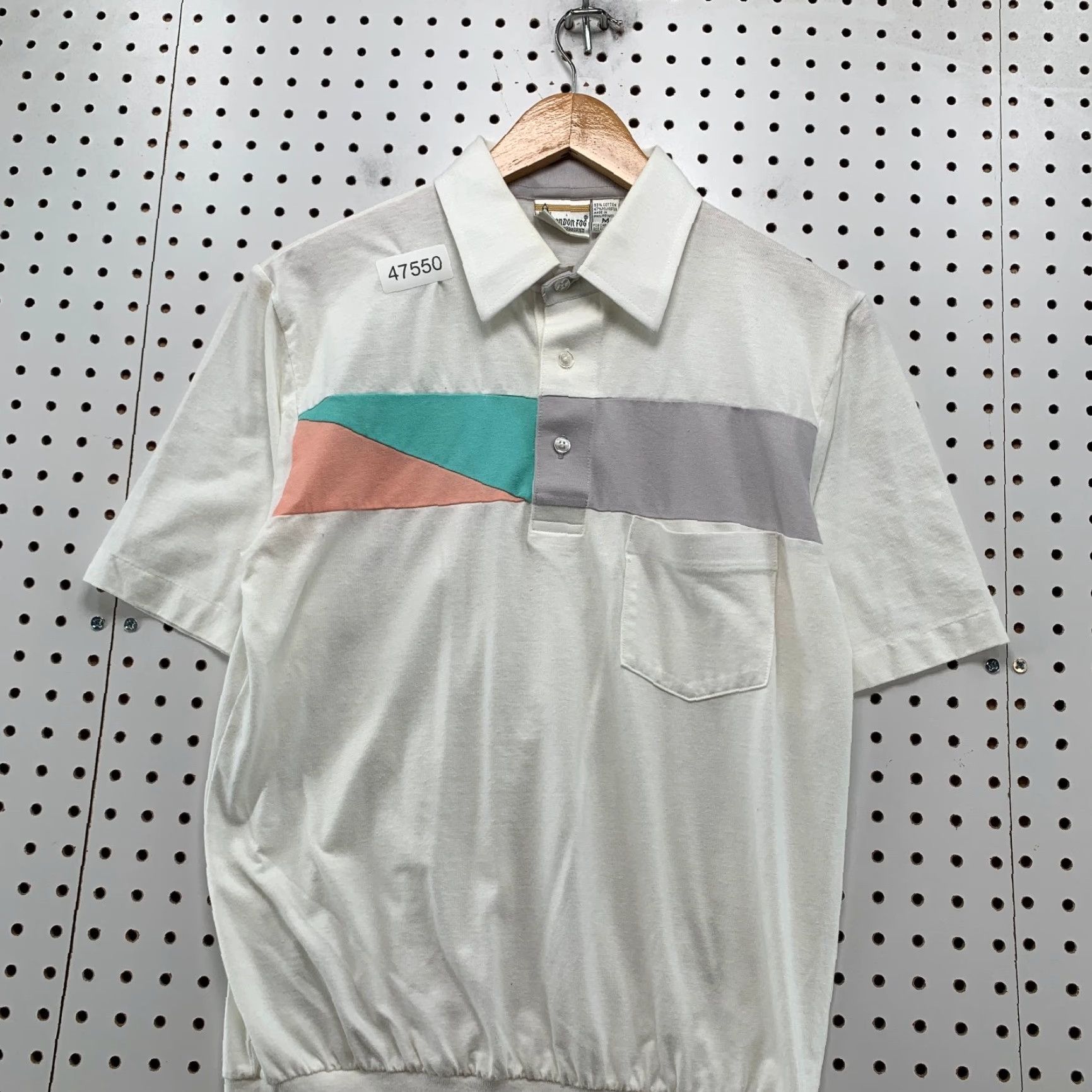 Vintage Vintage London Fog Polo Button Shirt Mens M White Polyester Cotton Blend Size US M / EU 48-50 / 2 - 4 Thumbnail