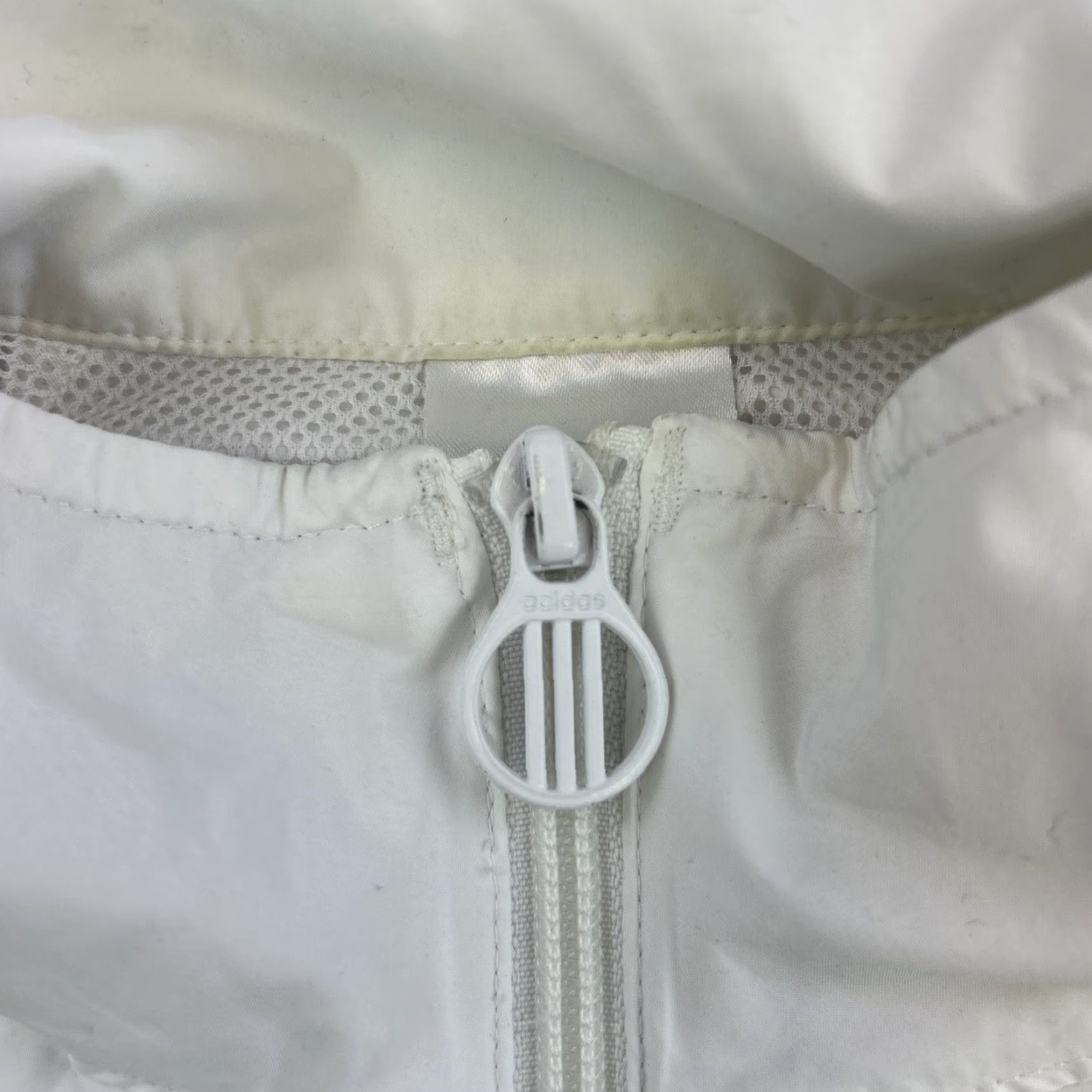 Adidas Adidas Jacket Womens Medium White Blue Full Zip High Neck Windbreaker Track Jacket Women M White Blue Full Zip Windbreaker Track Size M / US 6-8 / IT 42-44 - 5 Thumbnail