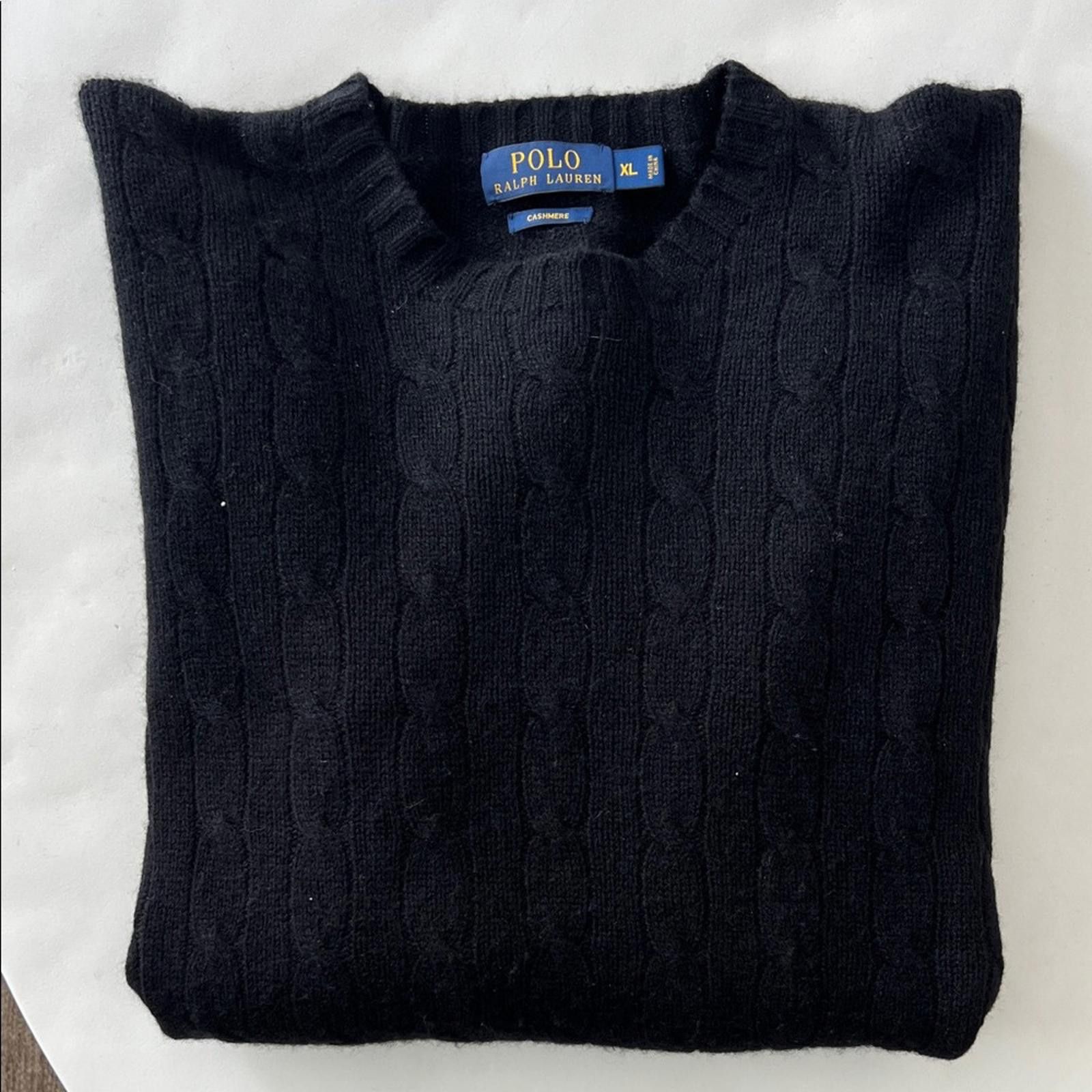 Polo Ralph Lauren Vintage Polo Ralph Lauren Black Cashmere Knit Sweater XL Size US XL / EU 56 / 4 - 7 Thumbnail