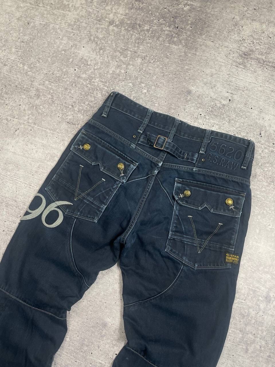 G-Star Vintage G Star Raw 96 Logo Biker Denim Jeans Y2K Size US 32 / EU 48 - 3 Thumbnail
