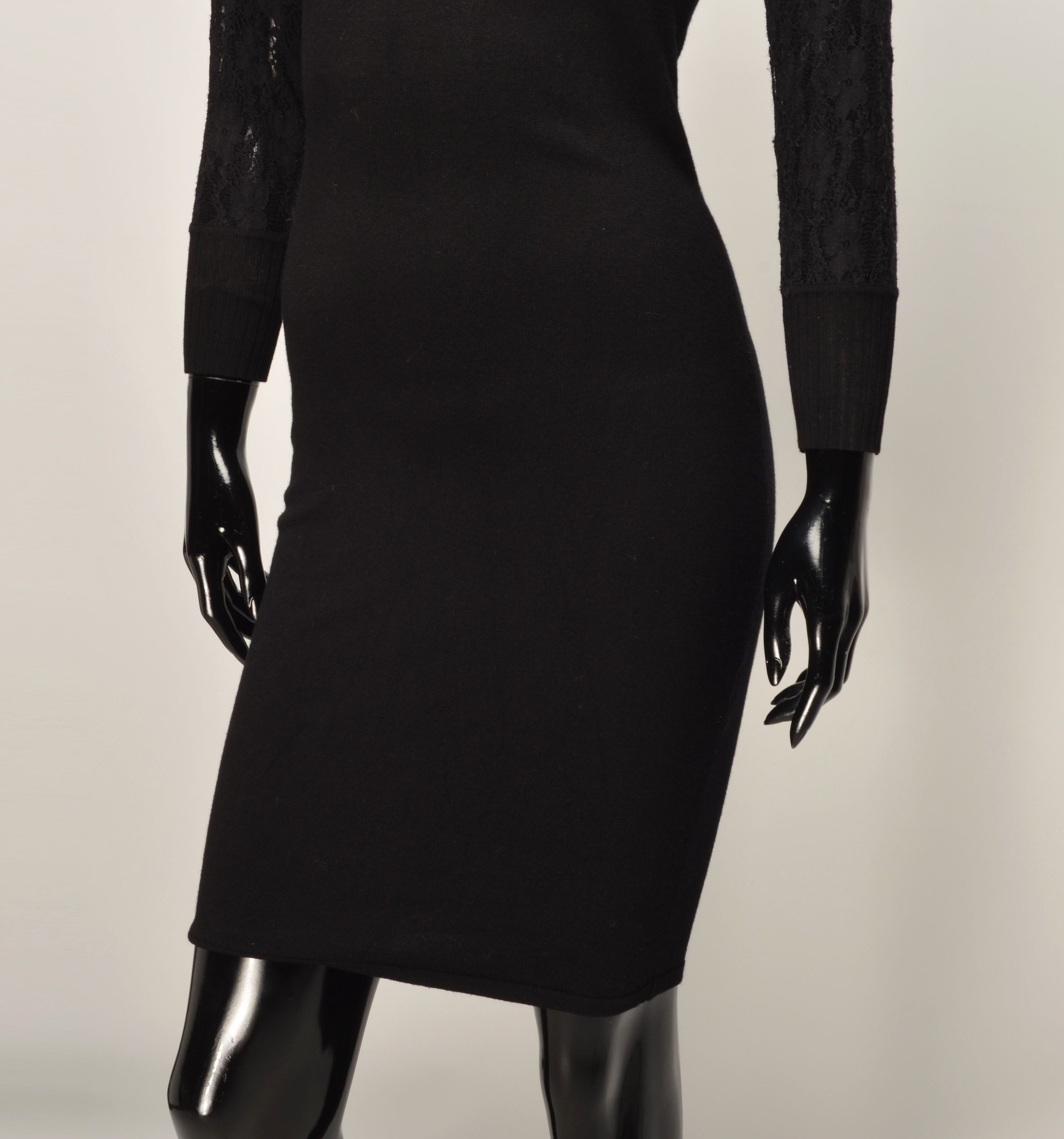 Morgan De Toi Morgan de Toi Y2K Glam Lace Sleeves Mini Black Dress Size XS / US 0-2 / IT 36-38 - 3 Thumbnail