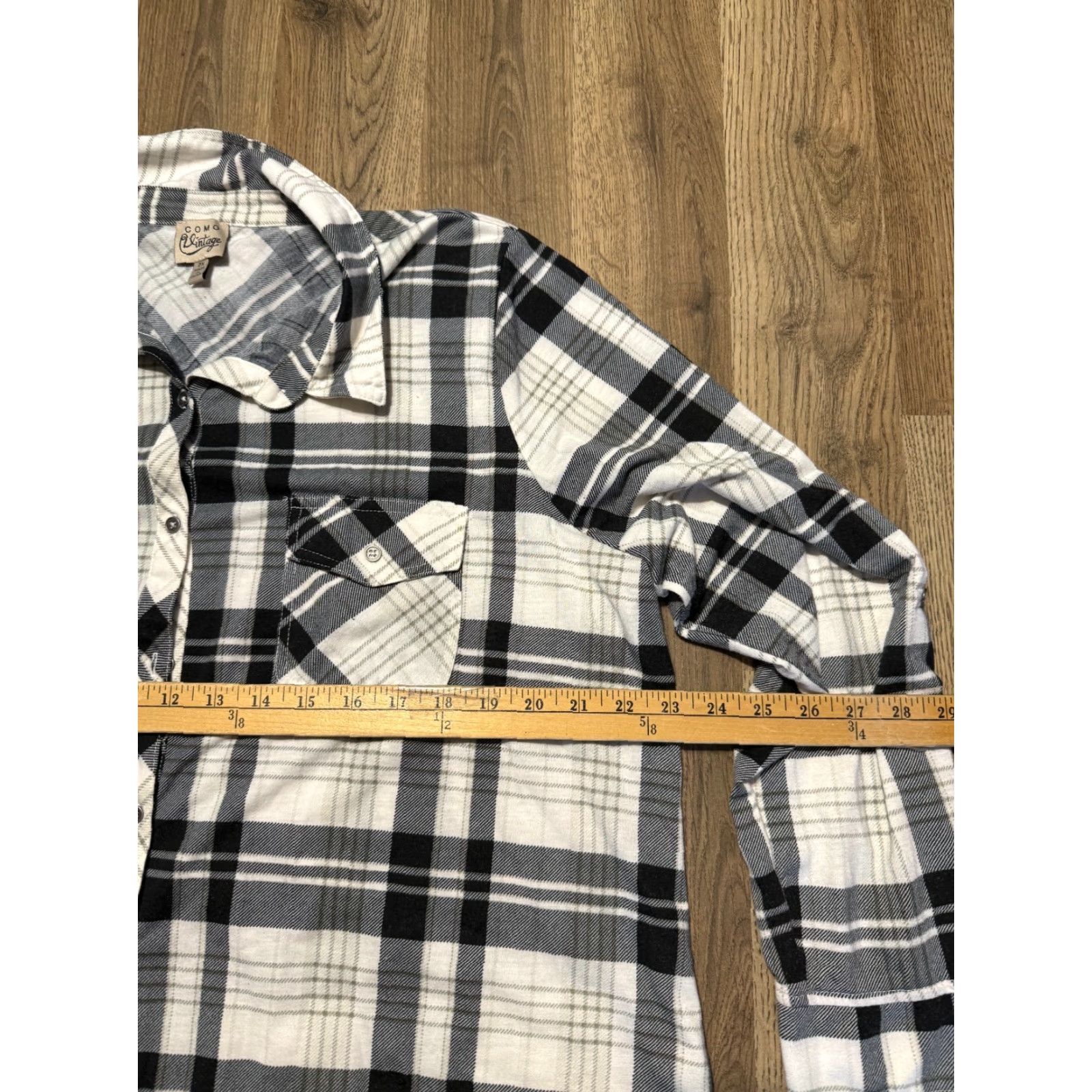 Vintage VINTAGE Como Shirt Women's Plus 2X Black White Plaid Long Sleeve Button-Up Shirt Size XXL / US 16-18 / IT 52-54 - 7 Thumbnail