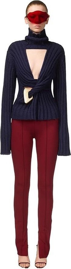 Area Twisted Knit Turtleneck Sweater Size M / US 6-8 / IT 42-44 - 3 Thumbnail