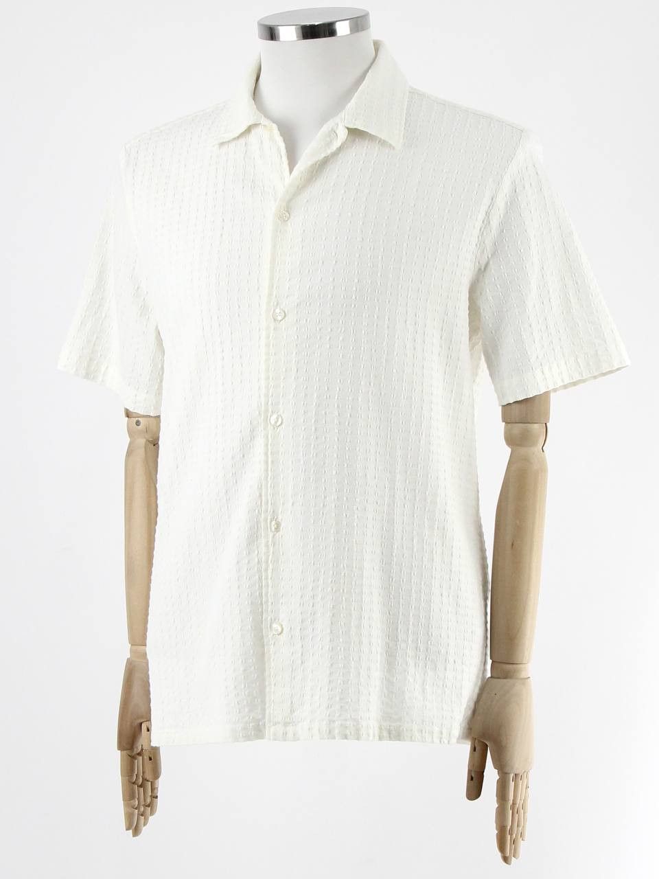 Samsoe Samsoe SAMSOE SAMSOE White textured short-sleeved shirt Size US L / EU 52-54 / 3 - 2 Thumbnail