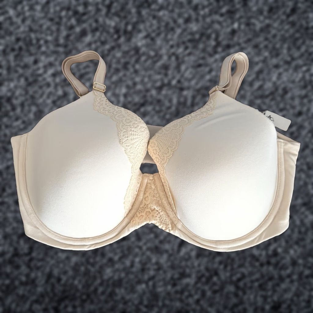 Vintage SOMA Embraceable Perfect Coverage Bra Crochet Lace Pale Sand 38 DDD Women Bra Size ONE SIZE - 1 Thumbnail
