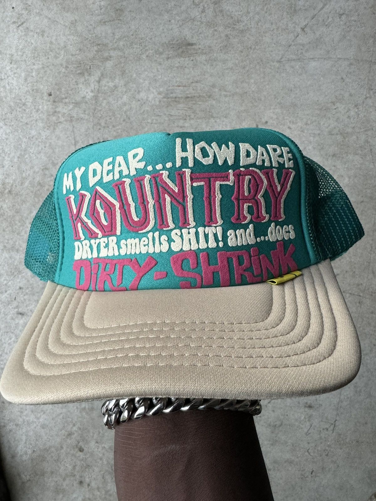 image of Kapital Trucker Hat in Blue, Men's