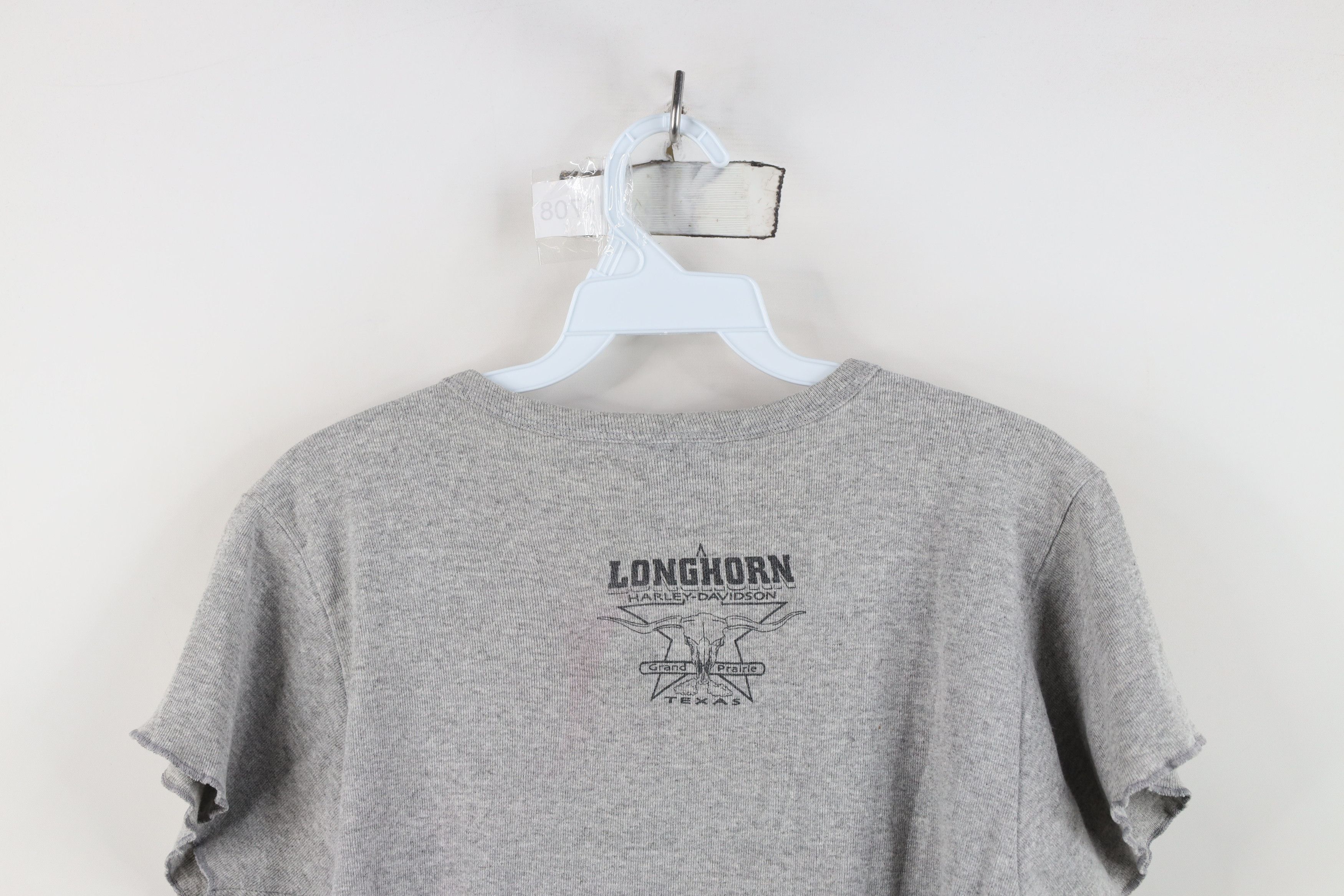 Harley Davidson Vintage Y2K 2002 Harley Davidson Cropped T-Shirt Gray USA Size M / US 6-8 / IT 42-44 - 13 Thumbnail