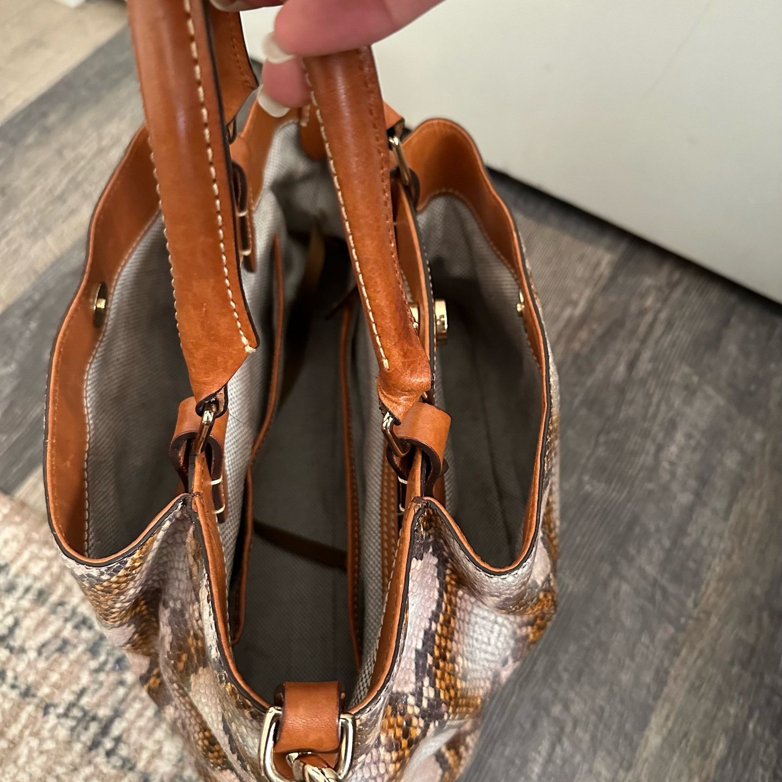 Dooney & Bourke Dooney & Bourke City Python Embossed Leather Barlow Satchel Size ONE SIZE - 5 Thumbnail