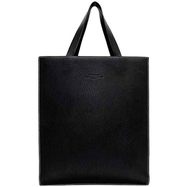 HERMES Tote Bag Black Leather