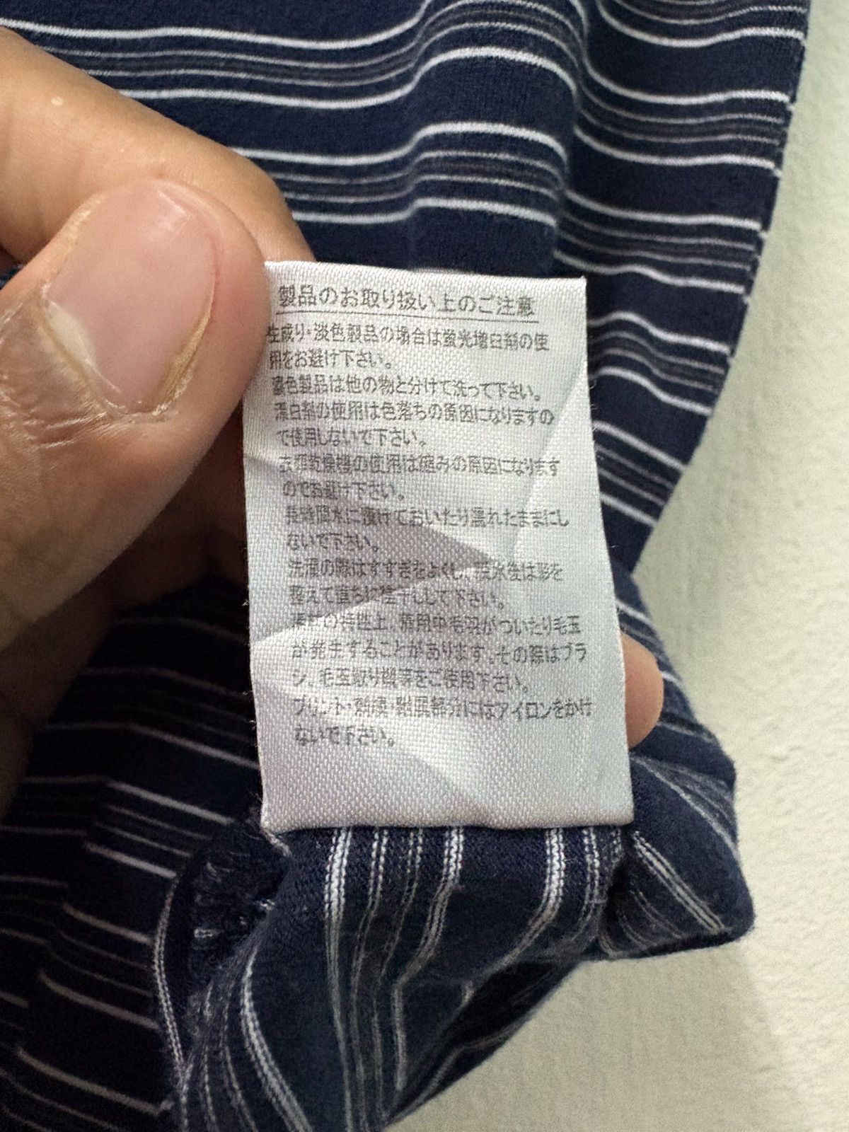 Japanese Brand × Y's × Yohji Yamamoto 2000's Sacsny Y'saccs Button Stripe Navy T-Shirt Size US M / EU 48-50 / 2 - 11 Thumbnail