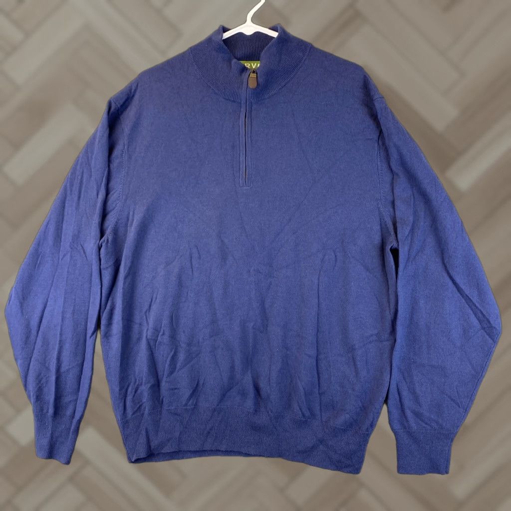 Orvis VINTAGE ORVIS Sweater Shirt Men L Blue Pullover Knit Merino Wool 47-57 Long Sleeve Mock Neck Outdoor 90s Mens Size US L / EU 52-54 / 3 - 1 Thumbnail