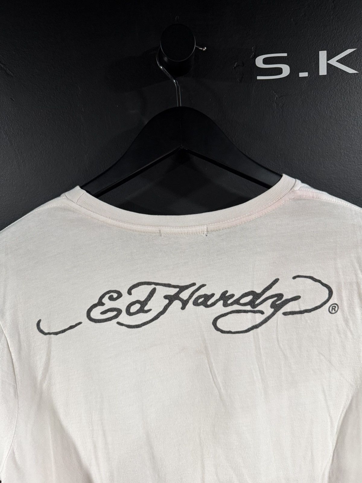 Ed Hardy 2000s Y2K Vintage Ed Hardy Cropped Soft Grunge Tee L Size US L / EU 52-54 / 3 - 6 Thumbnail
