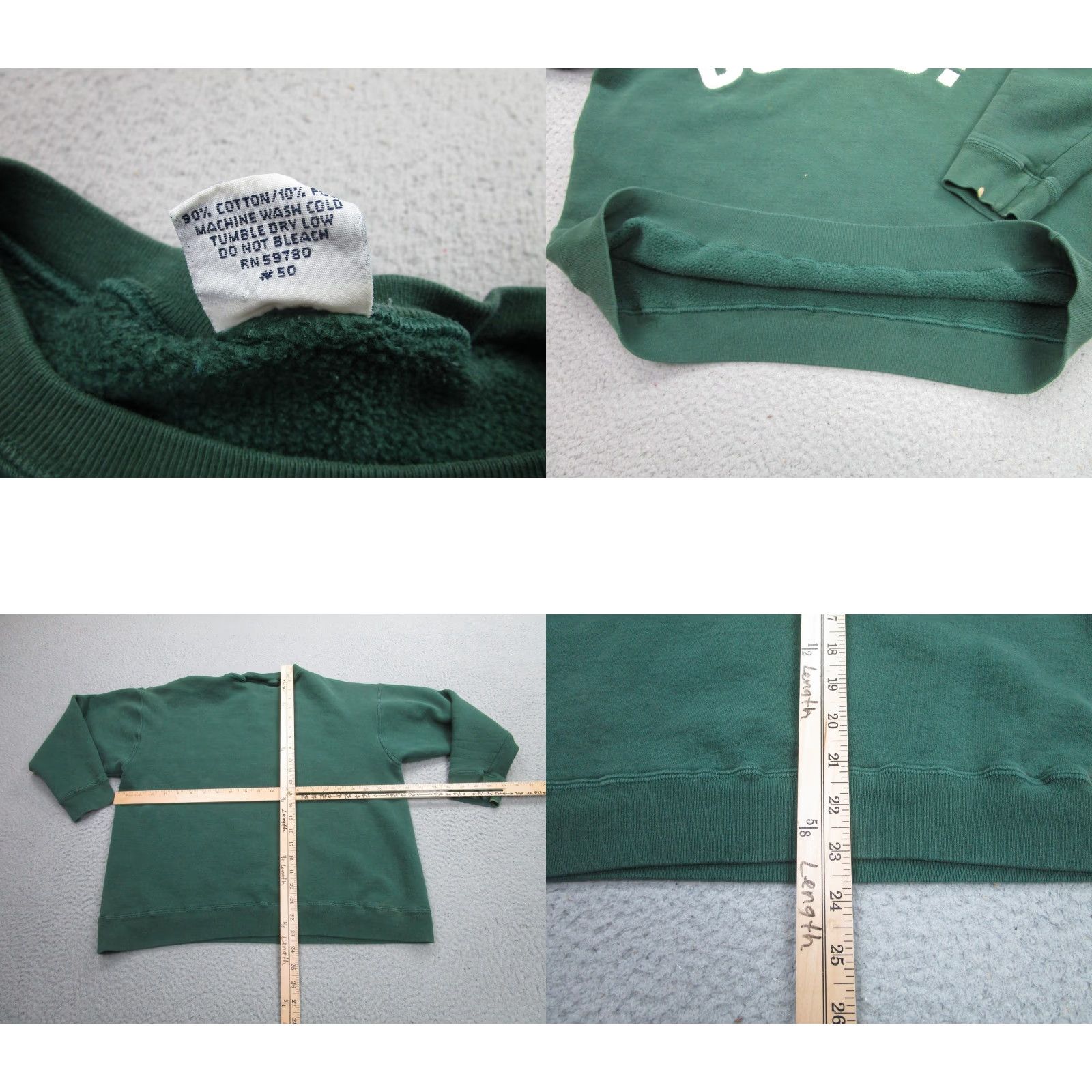 Guess VINTAGE GUESS Sweatshirt Womens OSFA Crewneck Spell Out USA Pullover 90s Green Graphic Print Logo Heavyweight Vintage 90s Size ONE SIZE - 8 Thumbnail