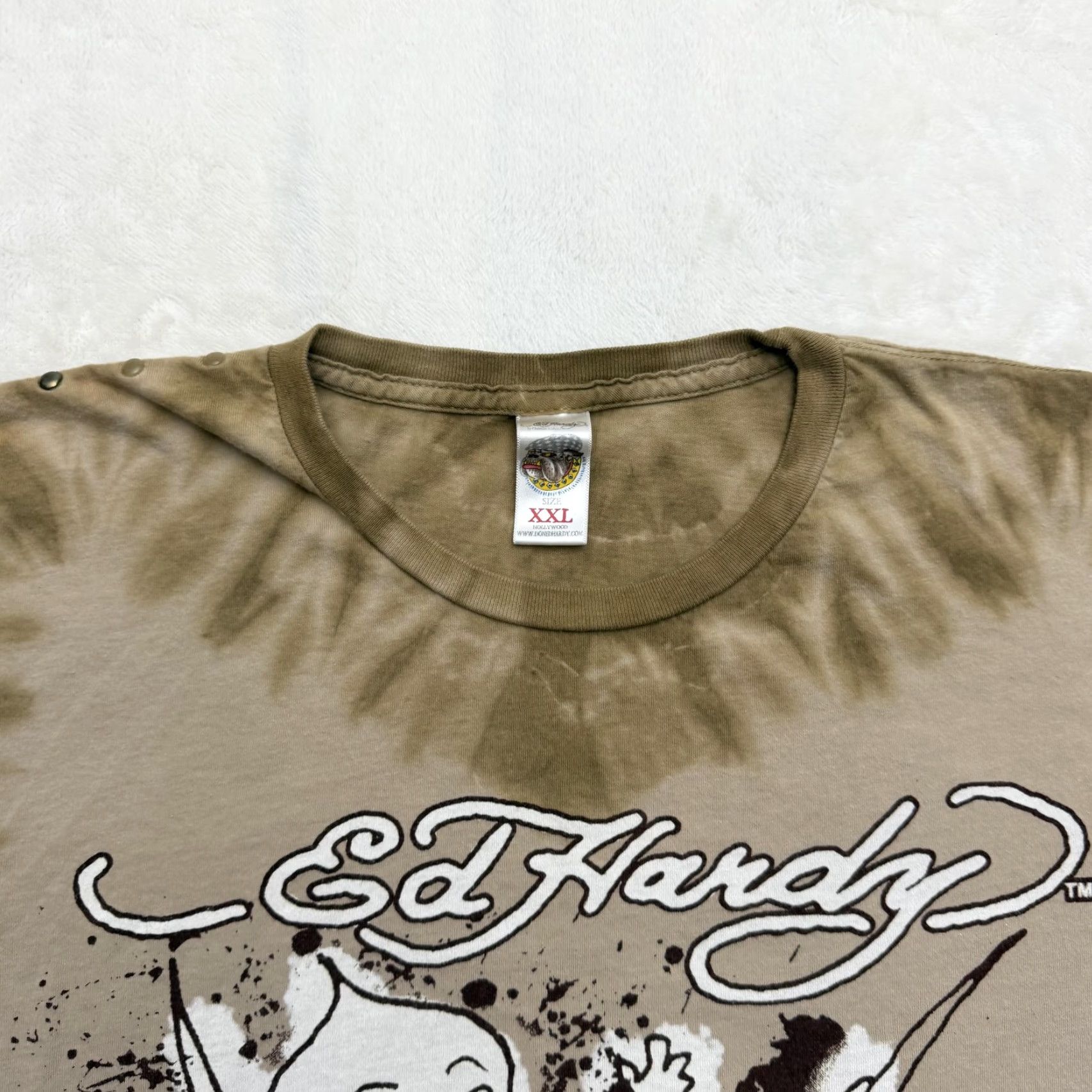 Ed Hardy Ed Hardy Shirt Mens 2XL Brown Freedom 1958 Flying High Tie Dye Graphic Tattoo Crew Neck Short Sleeve Cotton Vintage No Size US XXL / EU 58 / 5 - 3 Thumbnail