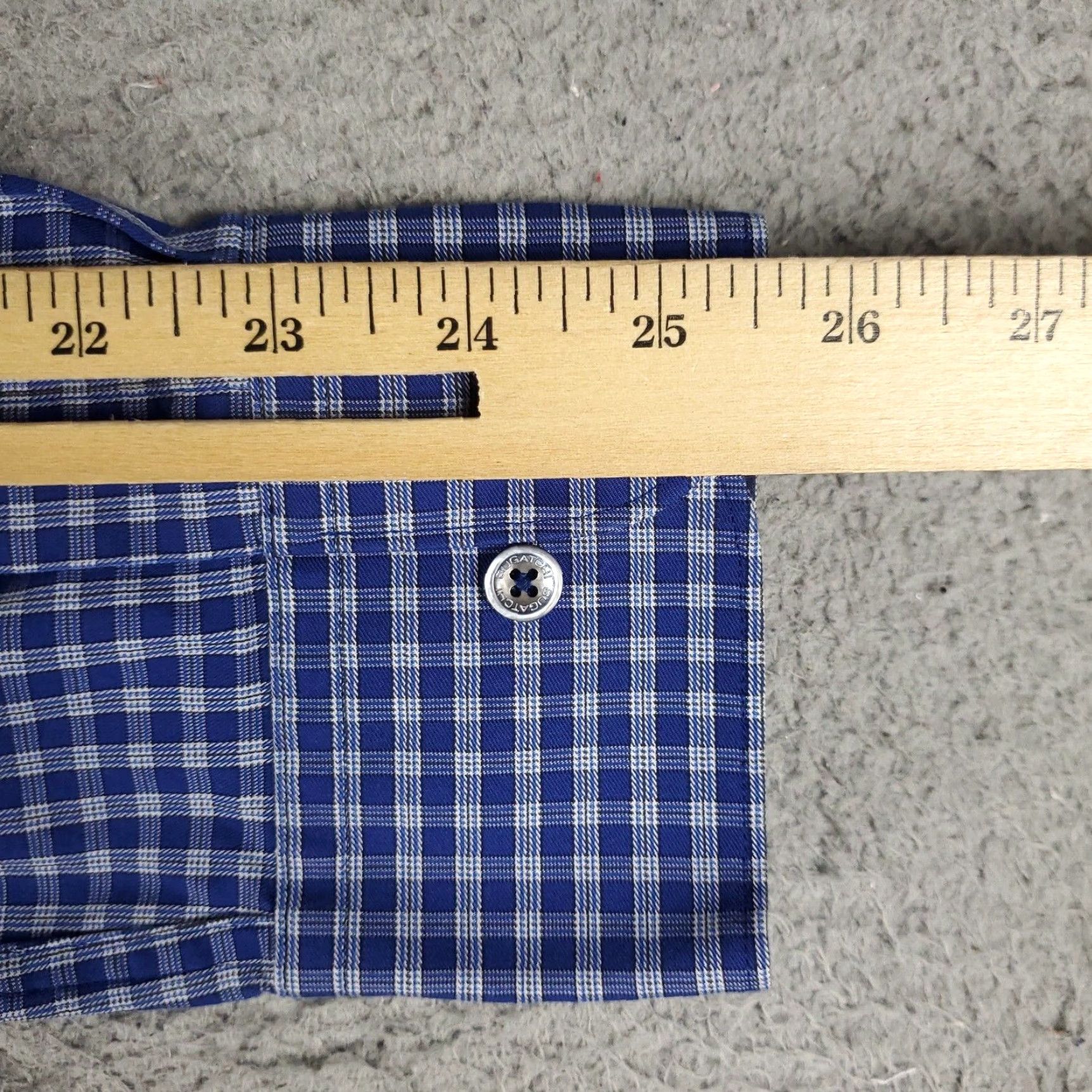 BUGATCHI Bugatchi Uomo Blue Plaid Button-Up Shirt Mens Medium Long Sleeve Casual Modern Size US M / EU 48-50 / 2 - 6 Thumbnail
