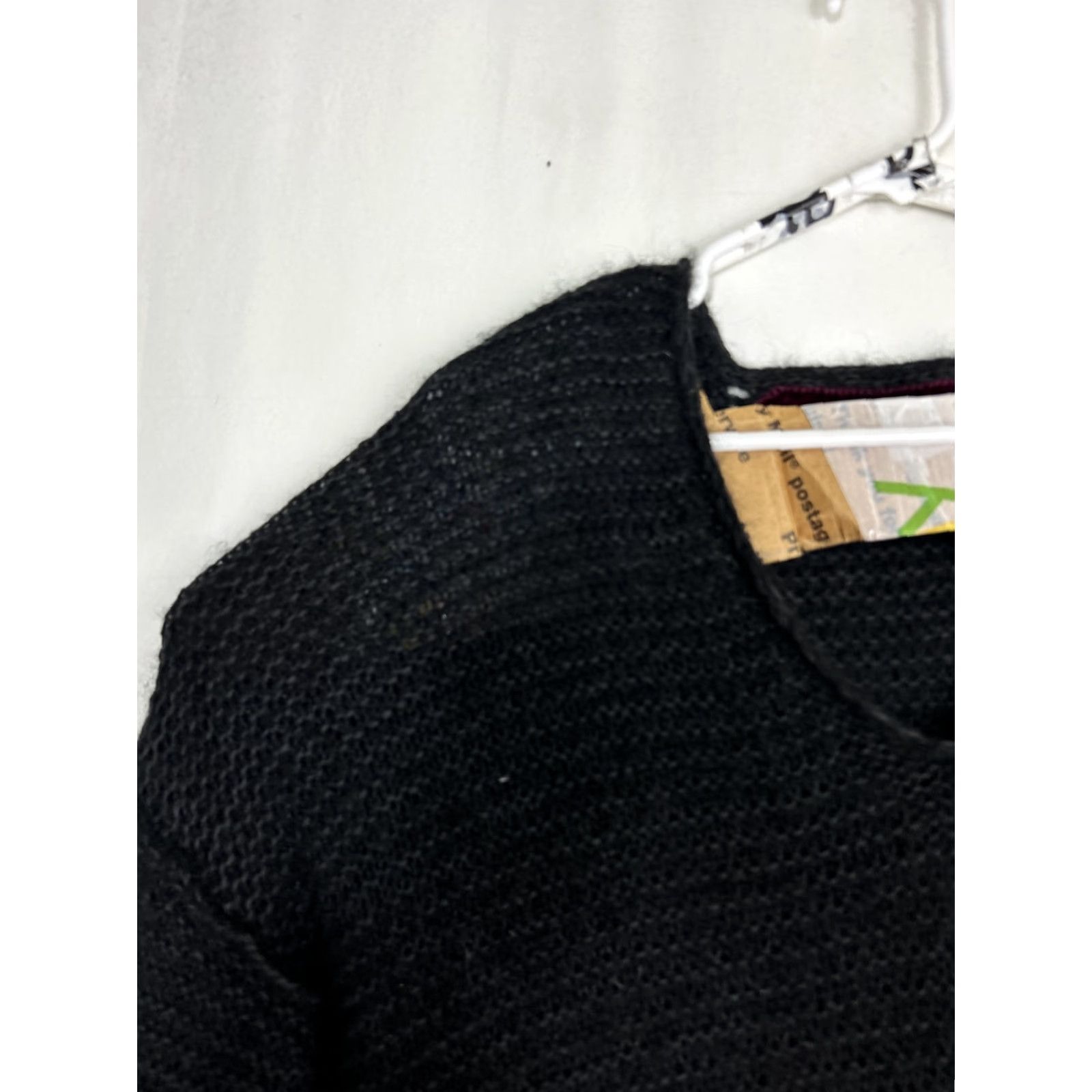 Free People Free People Womens XS Knit Sweater Black Oversized Boho Knit Pullover Warm Casual Womens XS Black Bohemian Size XS / US 0-2 / IT 36-38 - 3 Thumbnail