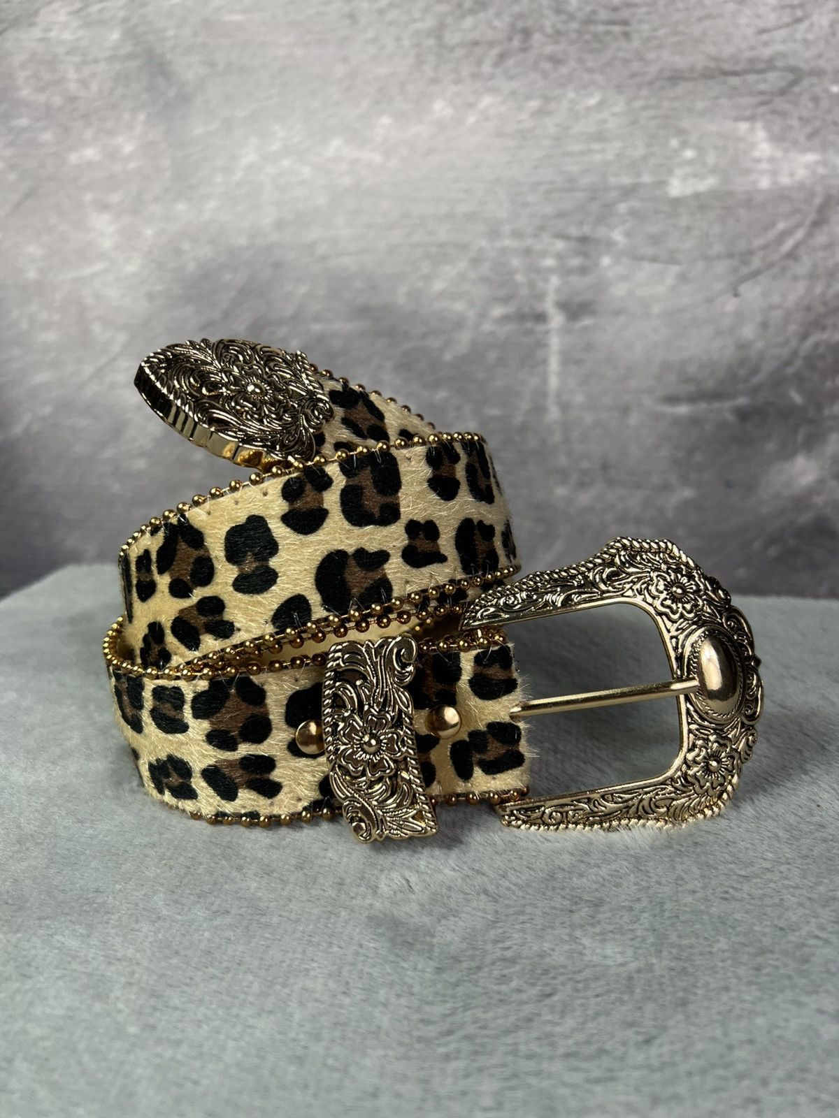Other Leopard Glamor Belt Pained Engraved Plaque Y2K Size ONE SIZE - 4 Thumbnail