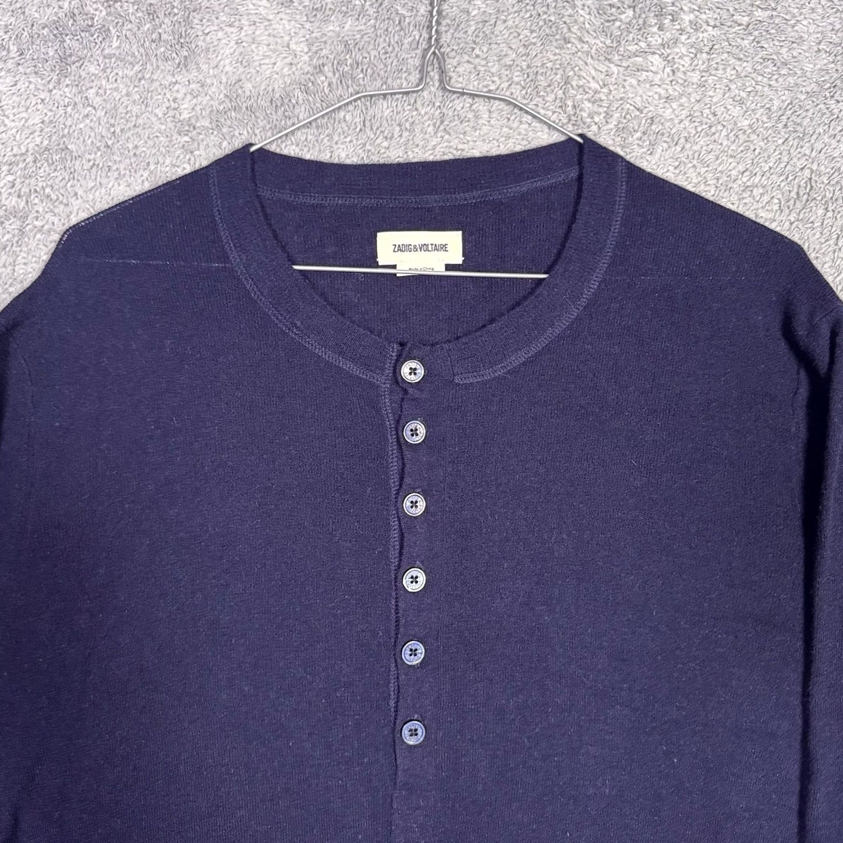 Zadig & Voltaire VINTAGE Zadig Voltaire Sweater Womens XL Henley Jumper Pullover Wool Cashmere Top Size XL / US 12-14 / IT 48-50 - 4 Thumbnail