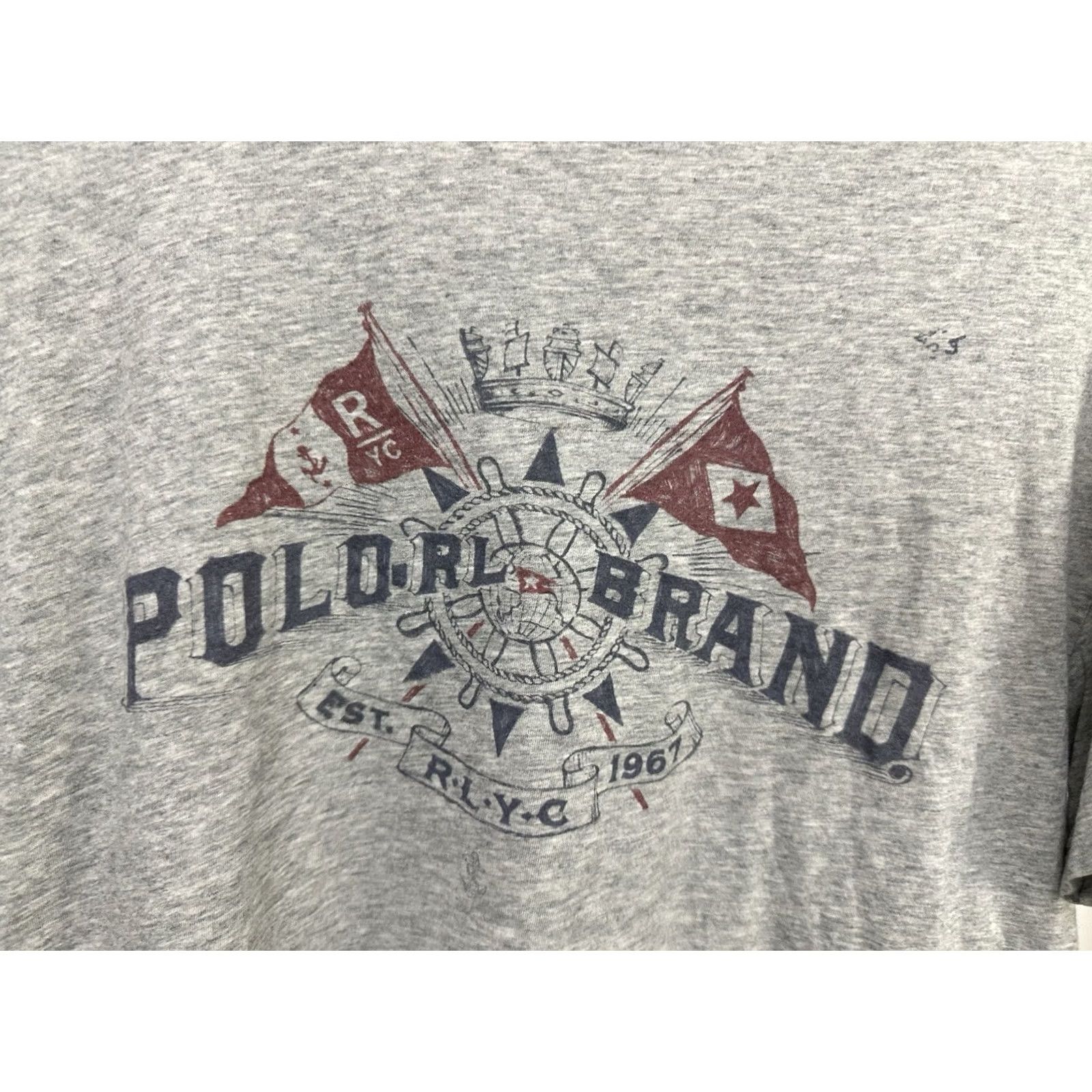Polo Ralph Lauren Polo Ralph Lauren RLYC Nautical Yacht Club Flag Thin T-Shirt Size S Gray Men Short Sleeve Shirt XS? Size US S / EU 44-46 / 1 - 4 Thumbnail
