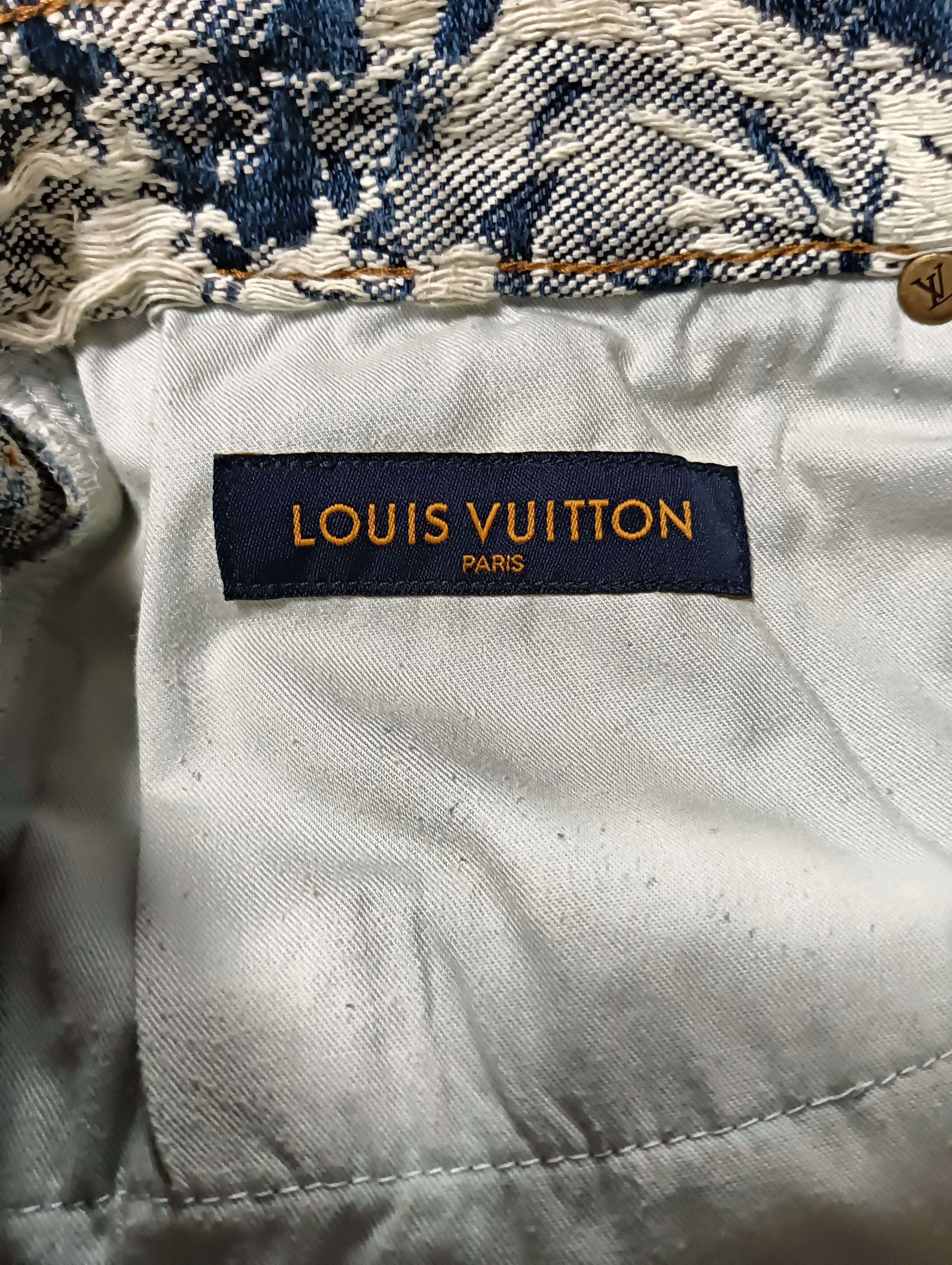 Louis Vuitton Floral Denim Carpenter Shorts Size US 33 - 6 Thumbnail