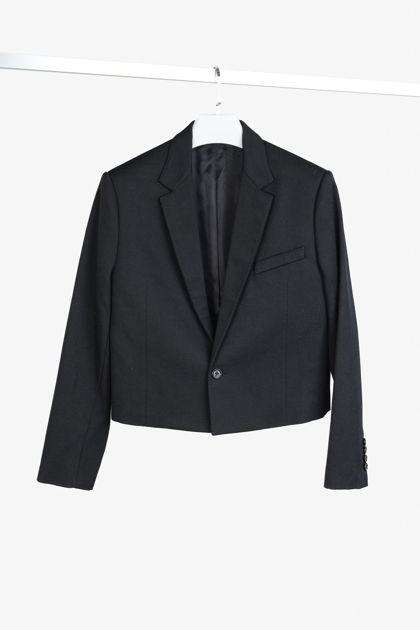 Celine Celine Black Cropped Wool Blazer Jacket Size M / US 6-8 / IT 42-44 - 1 Thumbnail