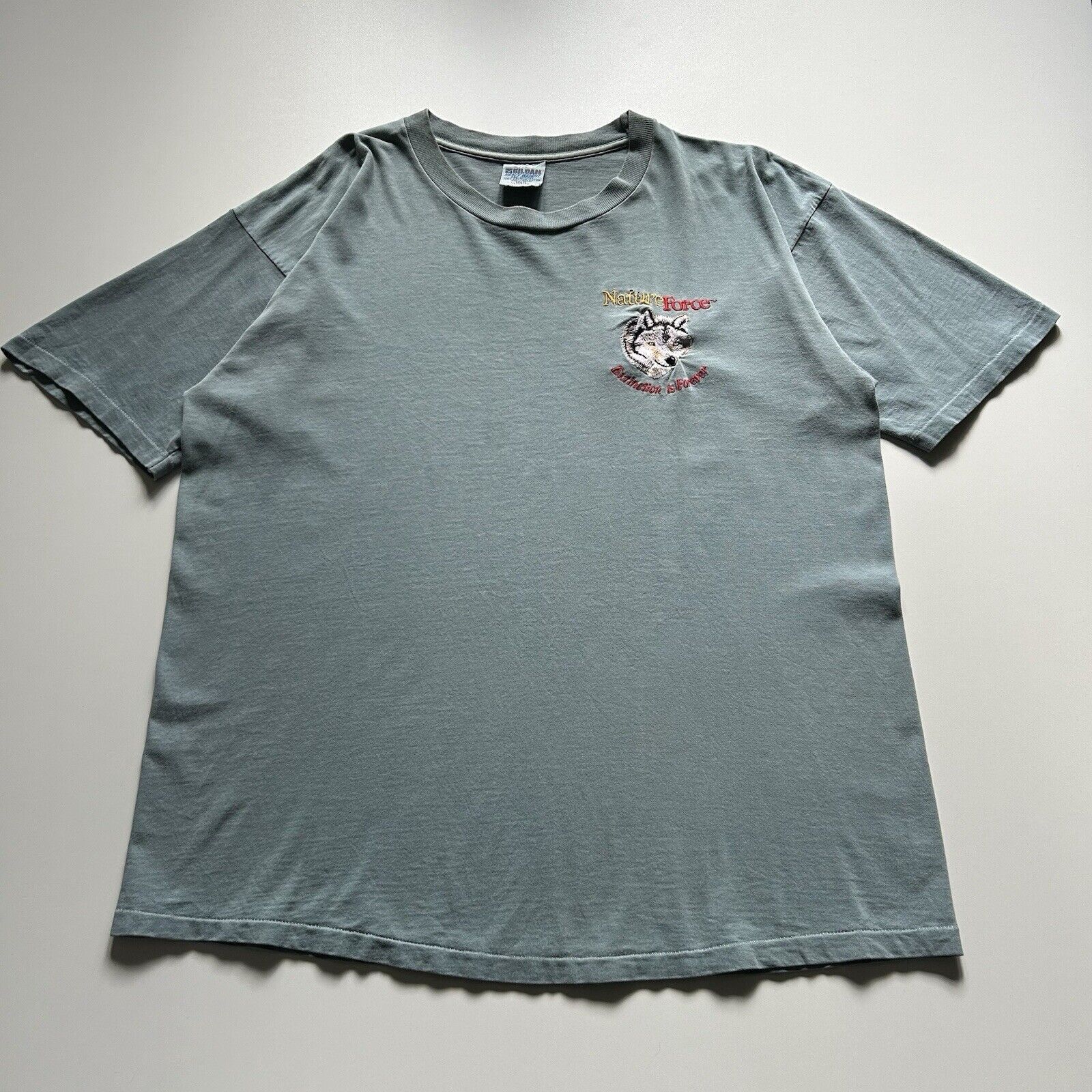 Gildan × Vintage Vintage 90s Extinction Is Forever Wolf Animal Art T Shirt XL Size US XL / EU 56 / 4 - 1 Thumbnail