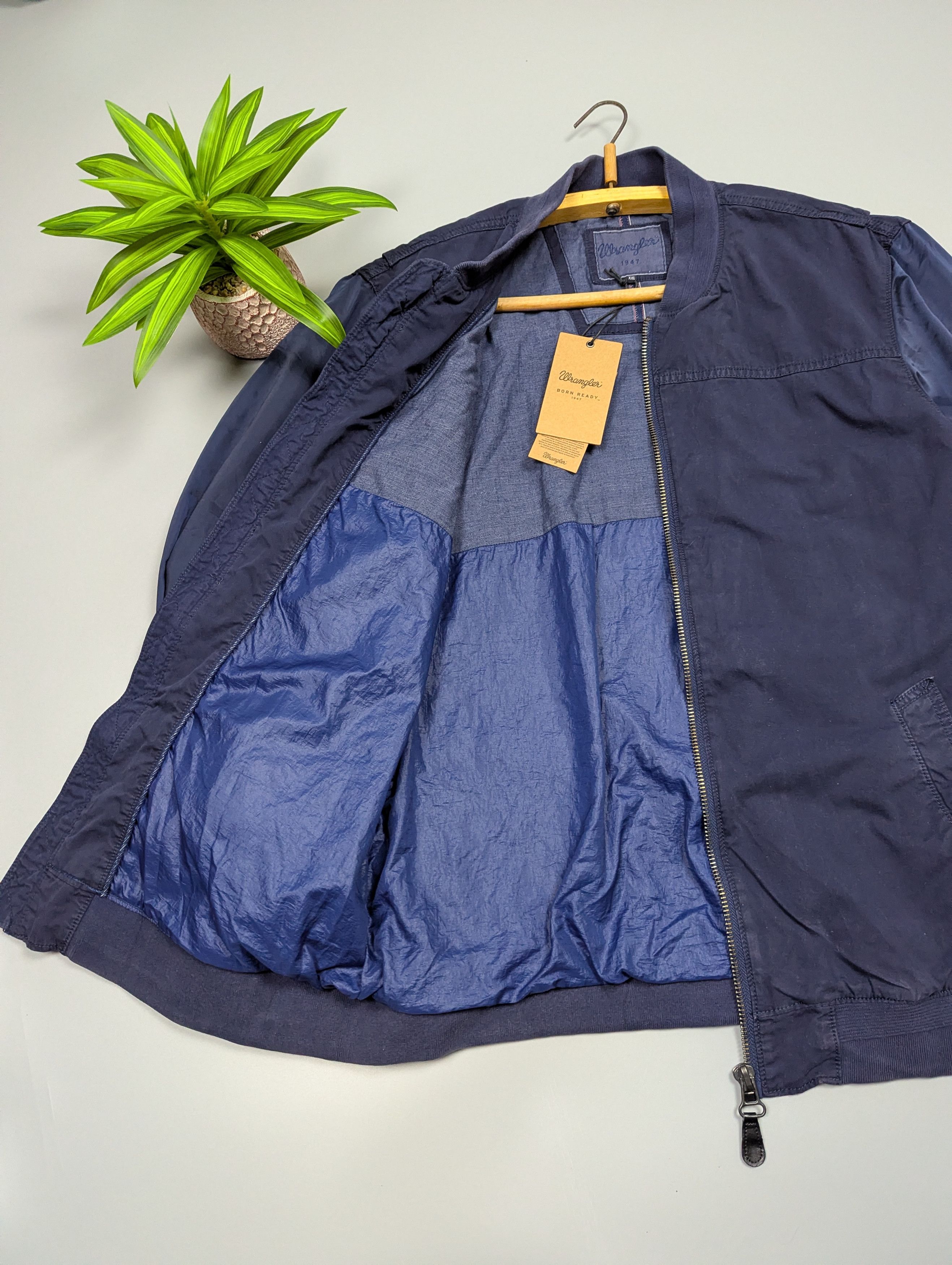 Wrangler Wrangler Vintage Style Navy Bomber Jacket Lightweight Cotton Size US XXL / EU 58 / 5 - 10 Thumbnail