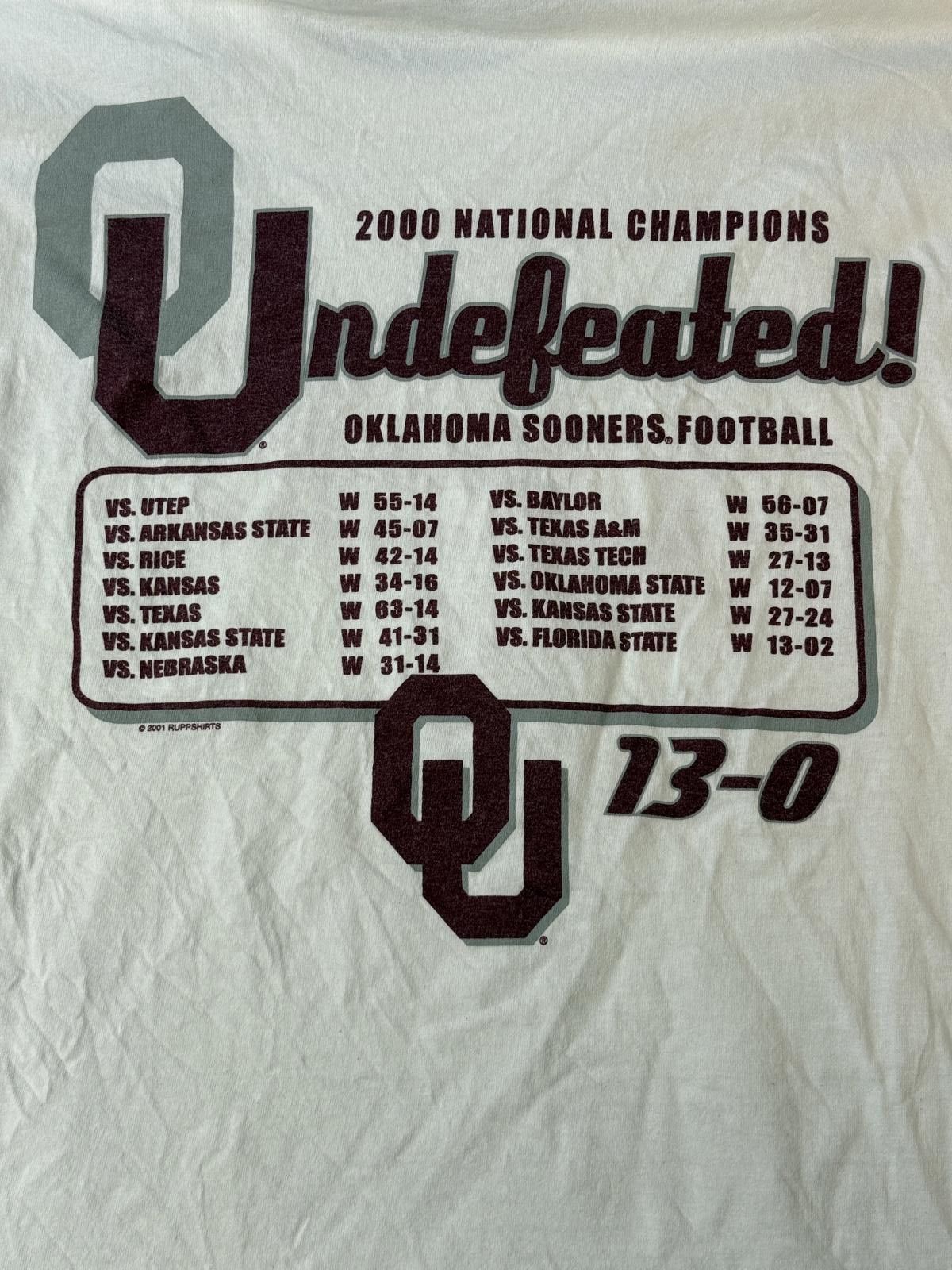 Designer VTG Oklahoma Sooners LS T-shirt Undefeated 2000 Champs XXL Size US XXL / EU 58 / 5 - 6 Thumbnail