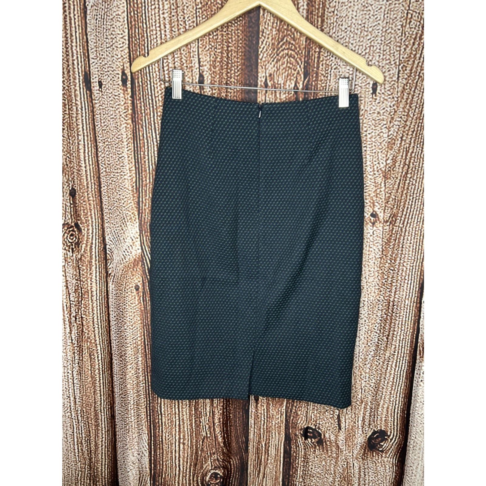 Vintage VINTAGE The Fold London Navy Green Knee Length Pencil Skirt Size 4 Womens Career Casual Size 27" / US 4 / IT 40 - 4 Thumbnail