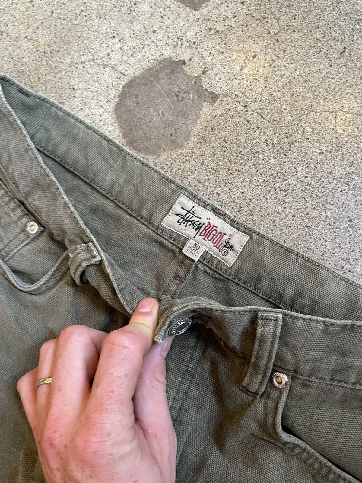 Stussy Stussy Big Ol Jean Washed Green Canvas Size US 30 / EU 46 - 2 Thumbnail
