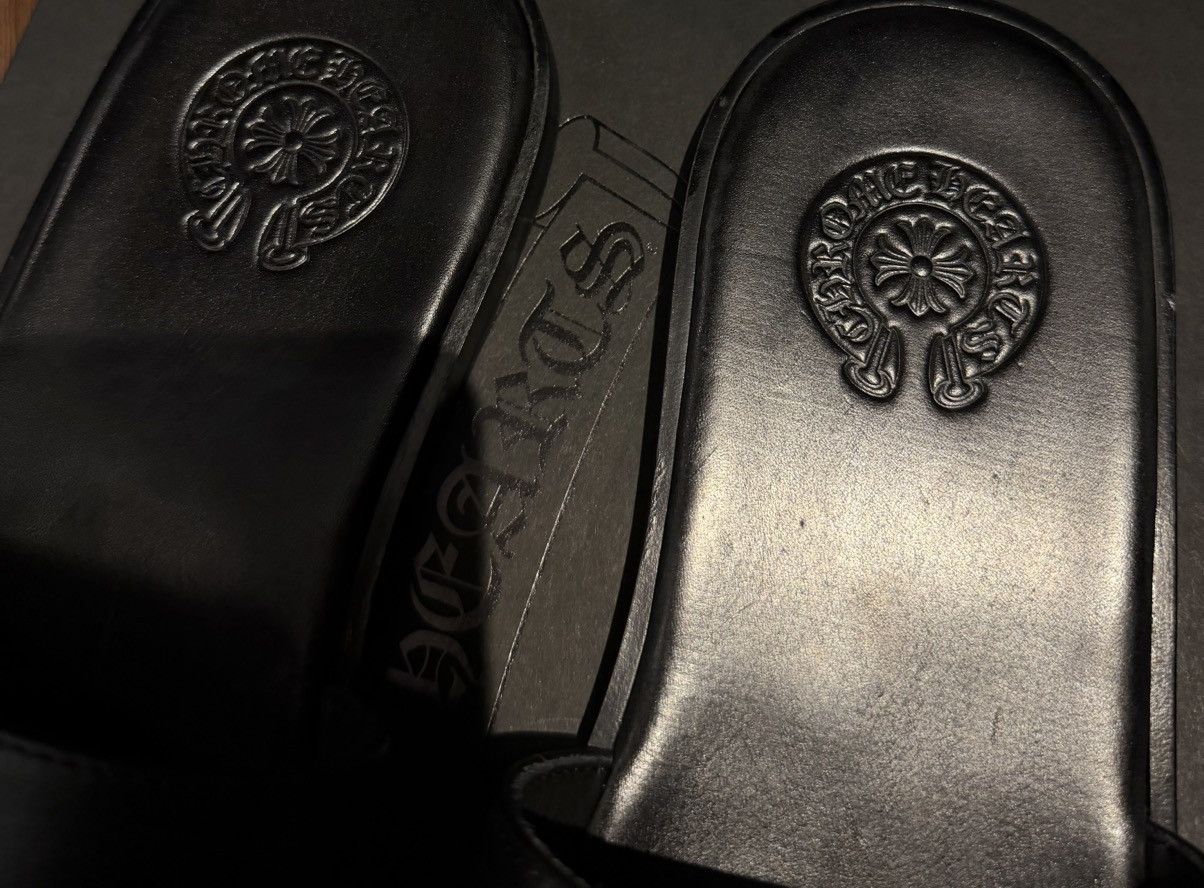 Chrome Hearts Chrome Hearts leather cross patch slides/sandals. Size US 10 / EU 43 - 3 Thumbnail