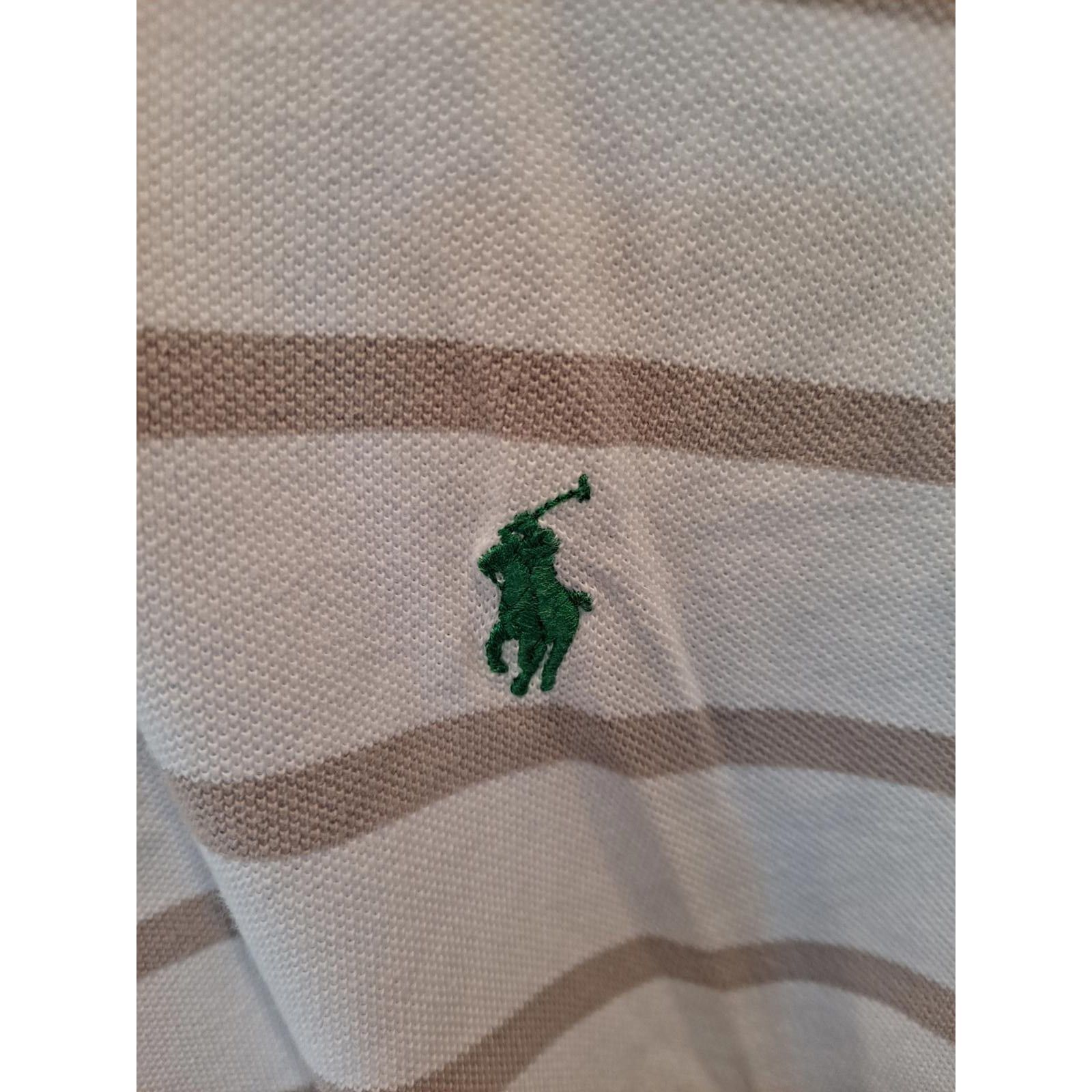 Polo Ralph Lauren Polo Ralph Lauren White and Tan Striped with Green Embroider Size US L / EU 52-54 / 3 - 2 Thumbnail