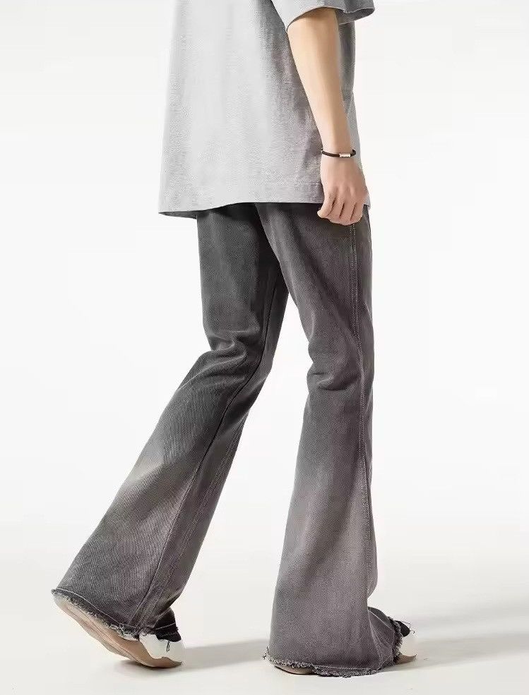 Designer × Japanese Brand Streetwear Grey Baggy Flared Jean Size US 33 - 4 Thumbnail