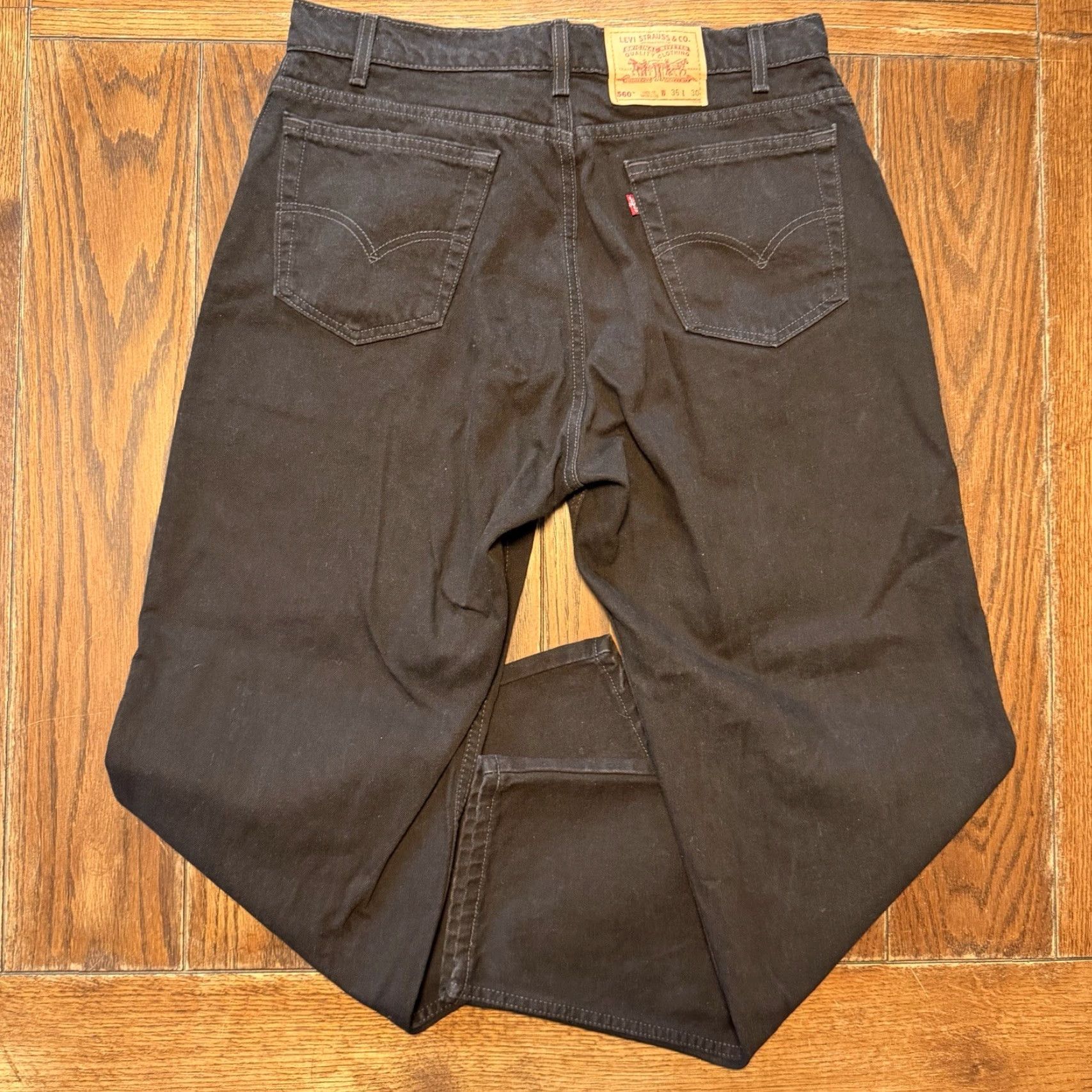 Levi's VINTAGE Levis Jeans 560 Comfort Loose Tapered Leg Black Mens 36x30 USA Made Size US 36 / EU 52 - 7 Thumbnail
