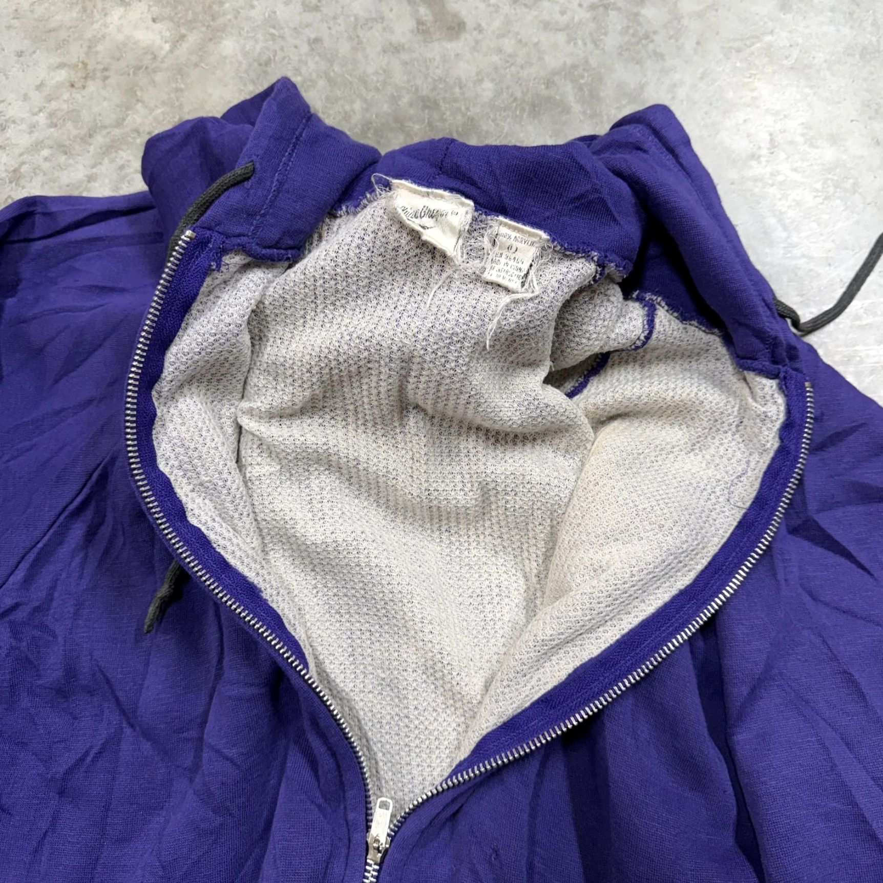 McGregor VINTAGE MacGregor Hoodie Mens Large Purple Full Zip 80s Solid Knit Acrylic Pockets Hooded Zipper Regular Sleeve Long Crew Neck Fall Winter Spring Mens Size US L / EU 52-54 / 3 - 4 Thumbnail