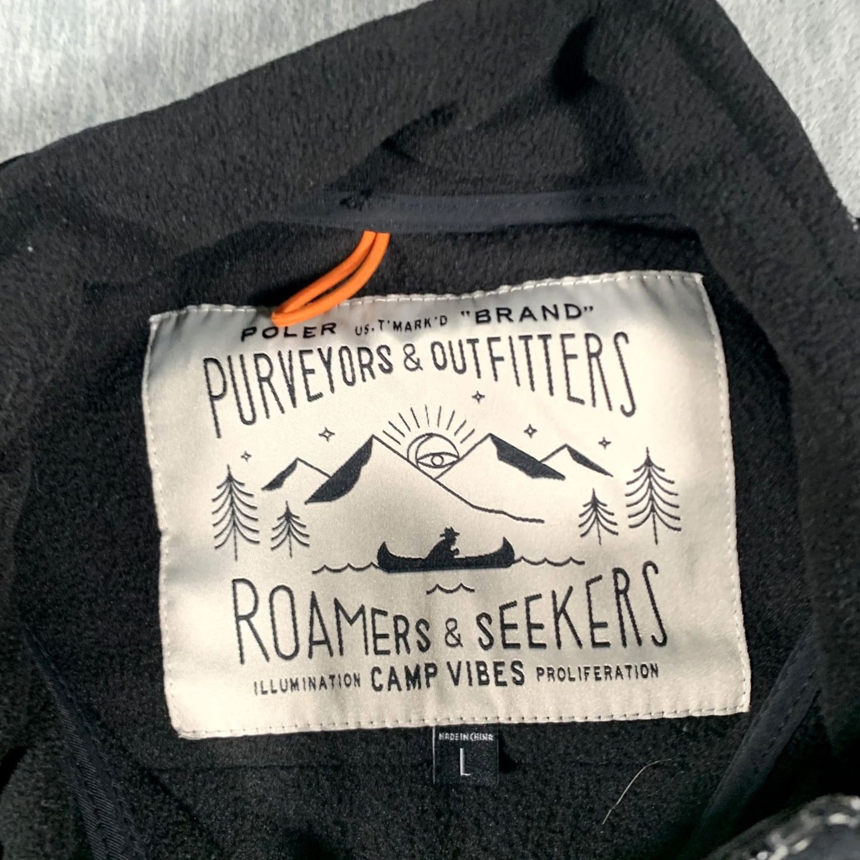 Poler Poler Outdoor Stuff Jacket Mens Large Black Fleece Full Zip Nylon Panel Camp Size US L / EU 52-54 / 3 - 4 Thumbnail