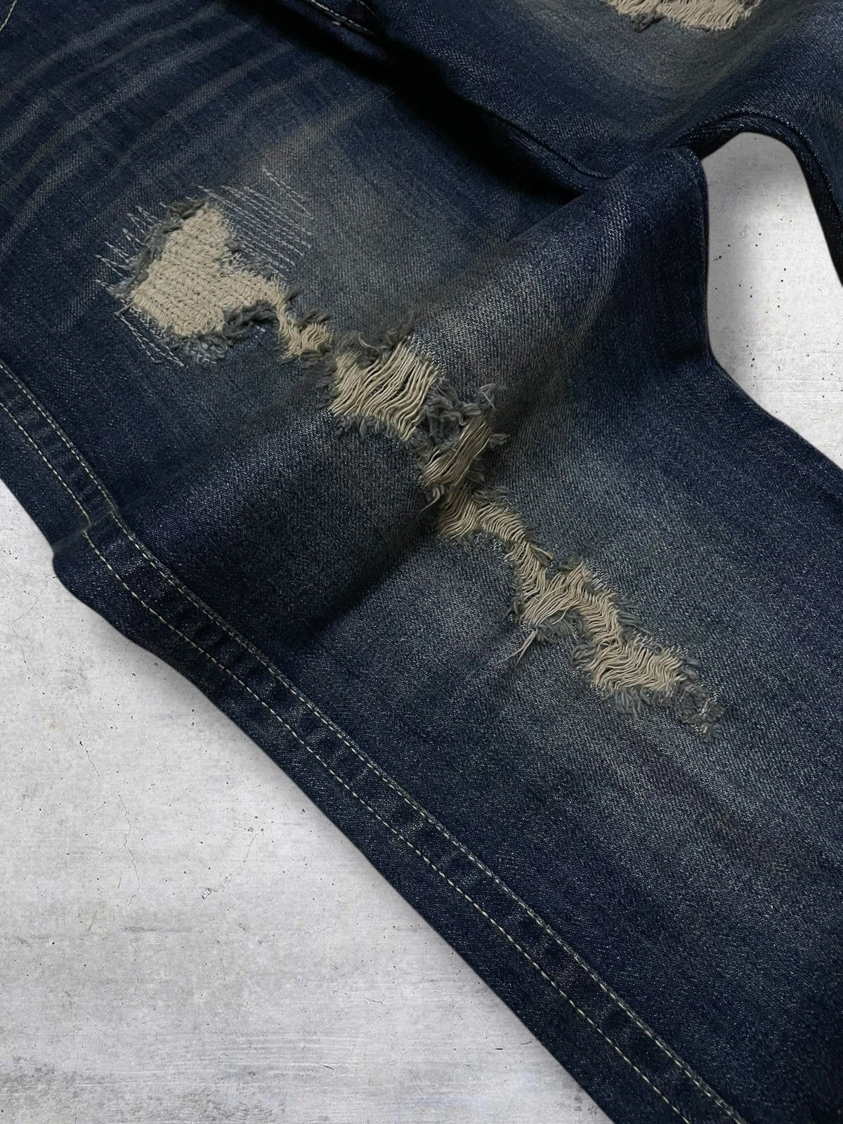 Hysteric Glamour VINTAGE BEAMS OG JAPAN DESIGNER 90S RIPPED GOLD GRUNGE DENIM Size US 30 / EU 46 - 8 Thumbnail