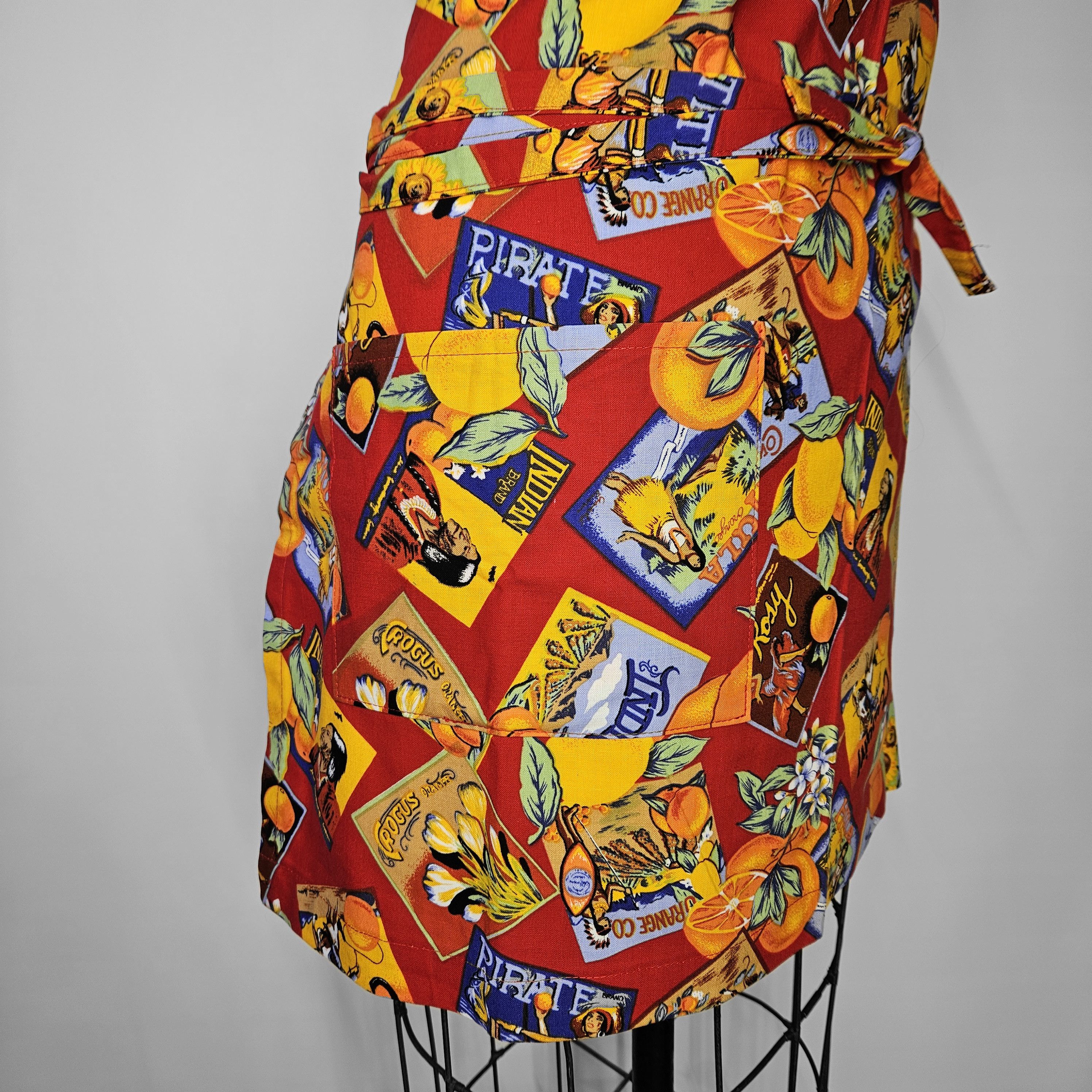Other Apron Size S/M NEW Retro Orange Lemons Box Label Crocus Sun Size ONE SIZE - 6 Thumbnail