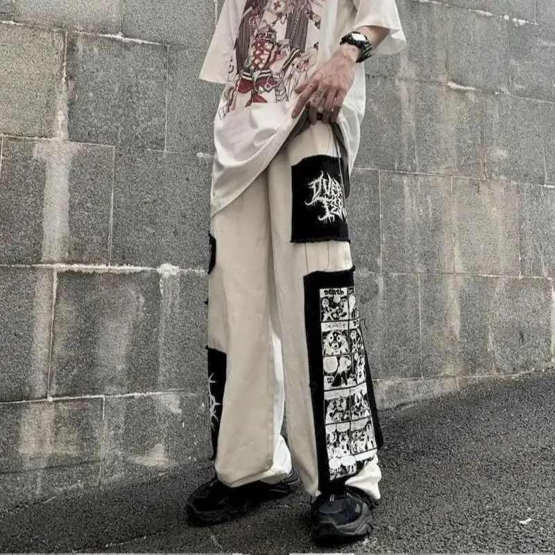 Japanese Brand Gothic Punk Cargo Pants Anime Patch Pants Size US 32 / EU 48 - 3 Thumbnail