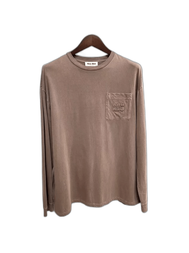Miu Miu Miu Miu Embroidered Sweatshirt in Coco Color-yf Size US XL / EU 56 / 4 - 1 Thumbnail