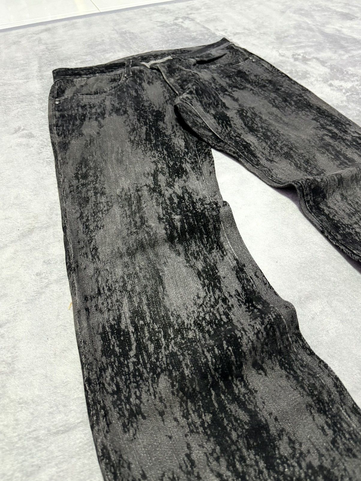 GOSTAR DE FUGA × Japanese Brand × Tornado Mart Custom Culture Japan Velvet-Treated Textured Flare Jeans Size US 32 / EU 48 - 6 Thumbnail