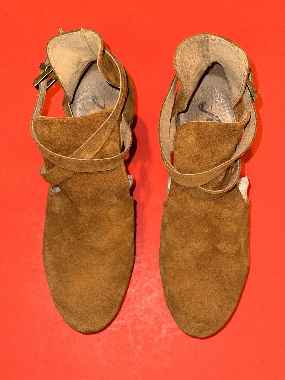 Free People Free People Cedar Wood Tan Suede Platform Clogs Heels 9 US Size US 9 / IT 39 - 1 Thumbnail