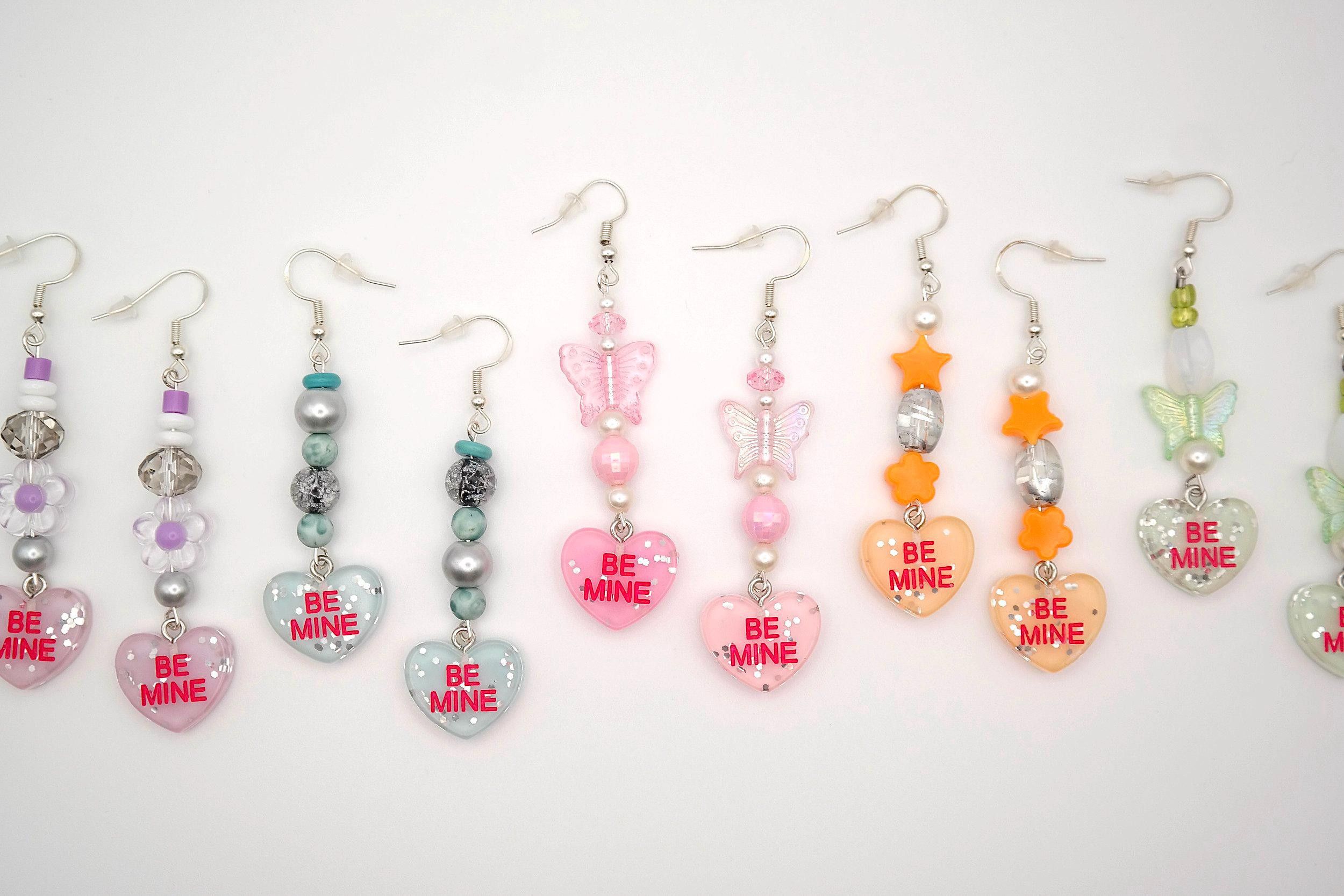 Handmade Valentine Candy Heart Earrings Size ONE SIZE - 9 Thumbnail