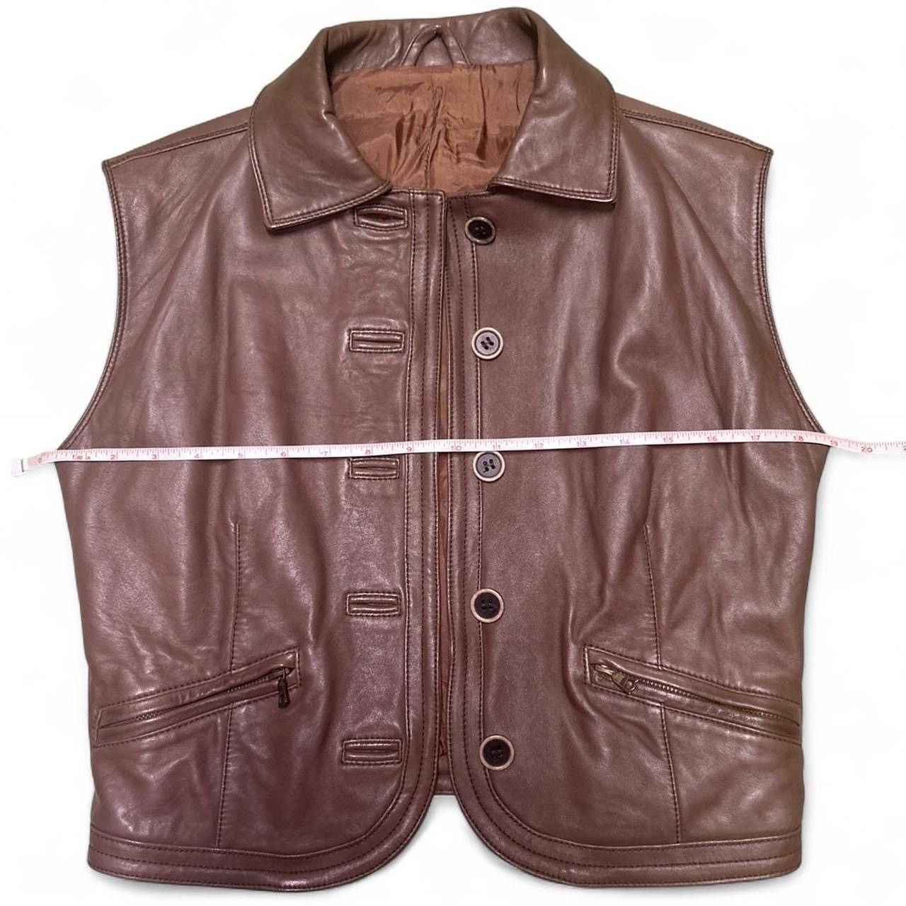 Versace Gianni Versace 80s Rare Vintage Brown Biker leather vest Size ONE SIZE - 4 Thumbnail