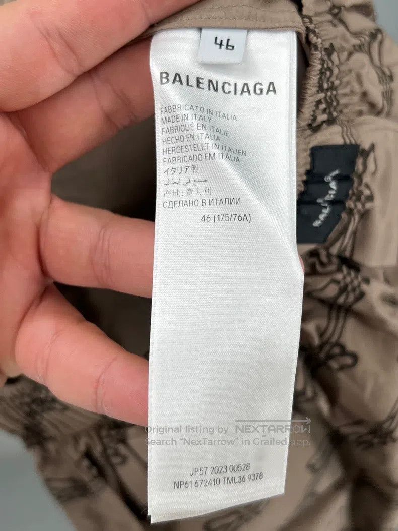 Balenciaga Balenciaga Men's Khaki Logo Printed Casual Short Pants Size US 30 / EU 46 - 6 Thumbnail