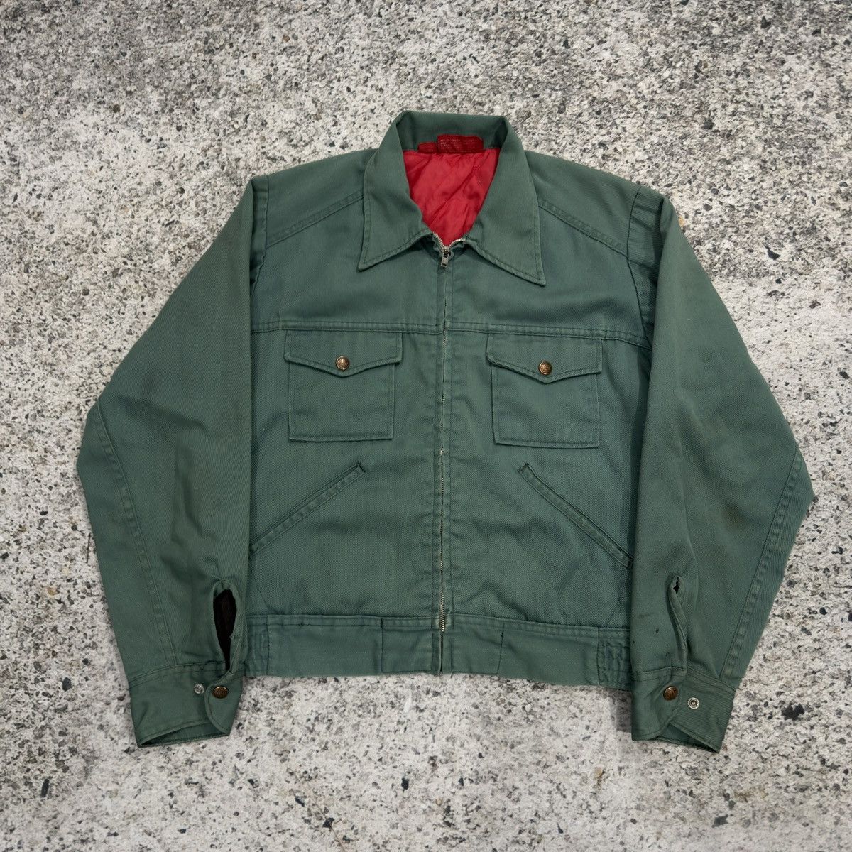 Dickies 80s Faded Thrashed Dickies Zip Up Work Jacket ERD Grunge Size US M / EU 48-50 / 2 - 8 Thumbnail