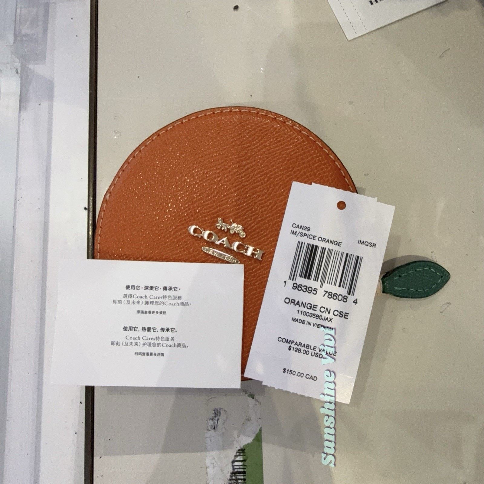 Coach NWT Coach Circle Orange Coin Case CAN29 Spice Orange Size ONE SIZE - 3 Thumbnail