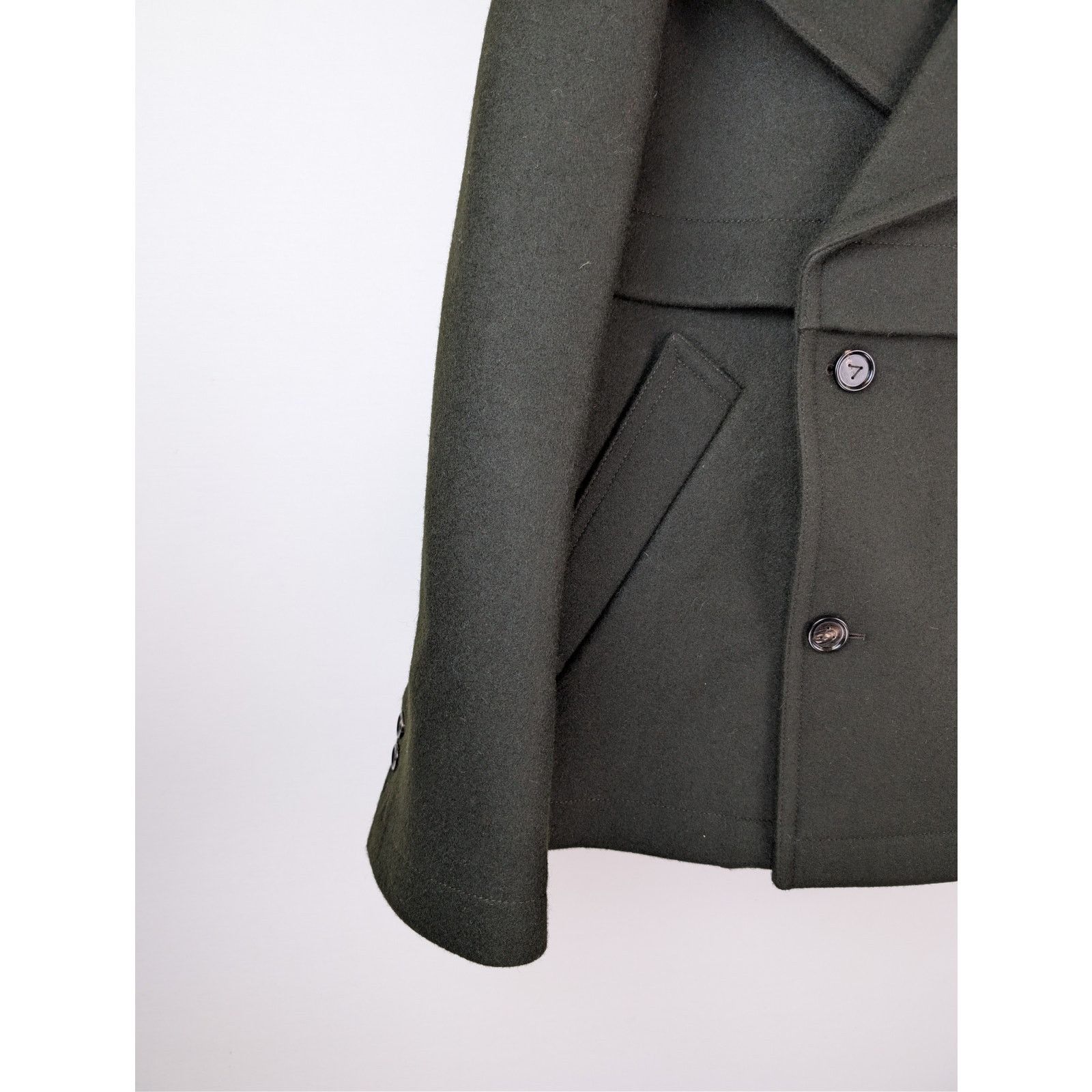 Bottega Veneta o1rshd1 Short Wool Felt Coat in Military Dark Green / Kale Size US M / EU 48-50 / 2 - 6 Thumbnail