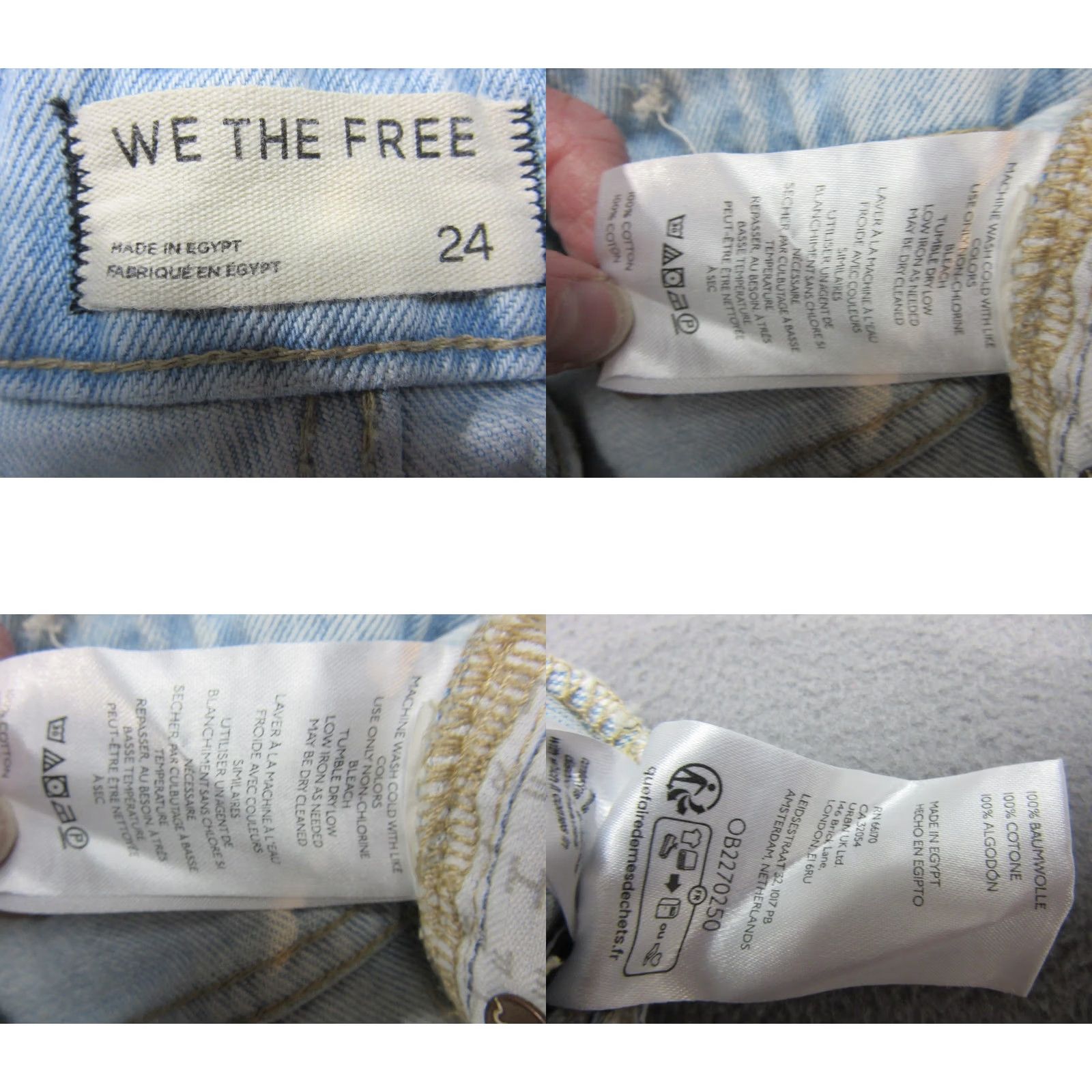 Free People Free People Jeans Women 24 Blue Wide-Leg Mid Distressed We The Free Bohemian Button Zipper 5-Pocket Denim Casual Womens Size 42" / US 20 - 8 Thumbnail